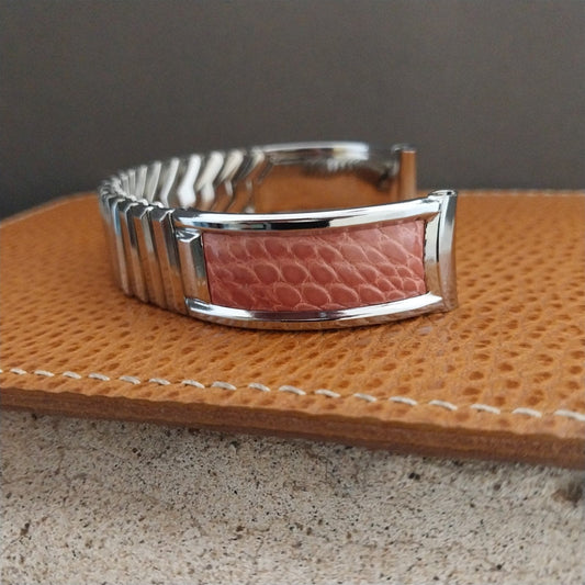 Classic 5/8" Pink Lizard Gemex USA Made One of a Kind Custom Vintage Watch Band