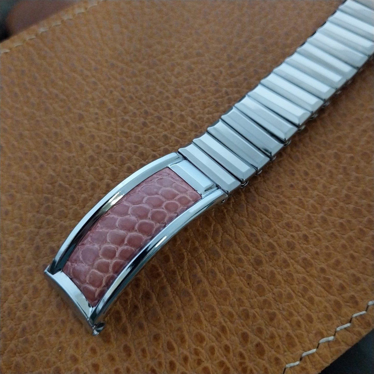 Classic 5/8" Pink Lizard Gemex USA Made One of a Kind Custom Vintage Watch Band