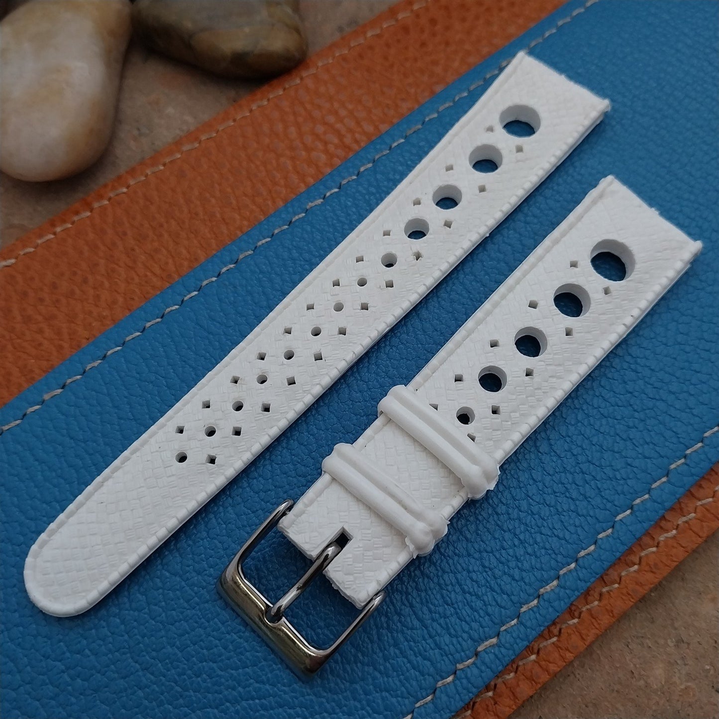 Vintage 19mm Perforated Rally GT Skindiver Strap Unused 1960s-1970s Watch Strap