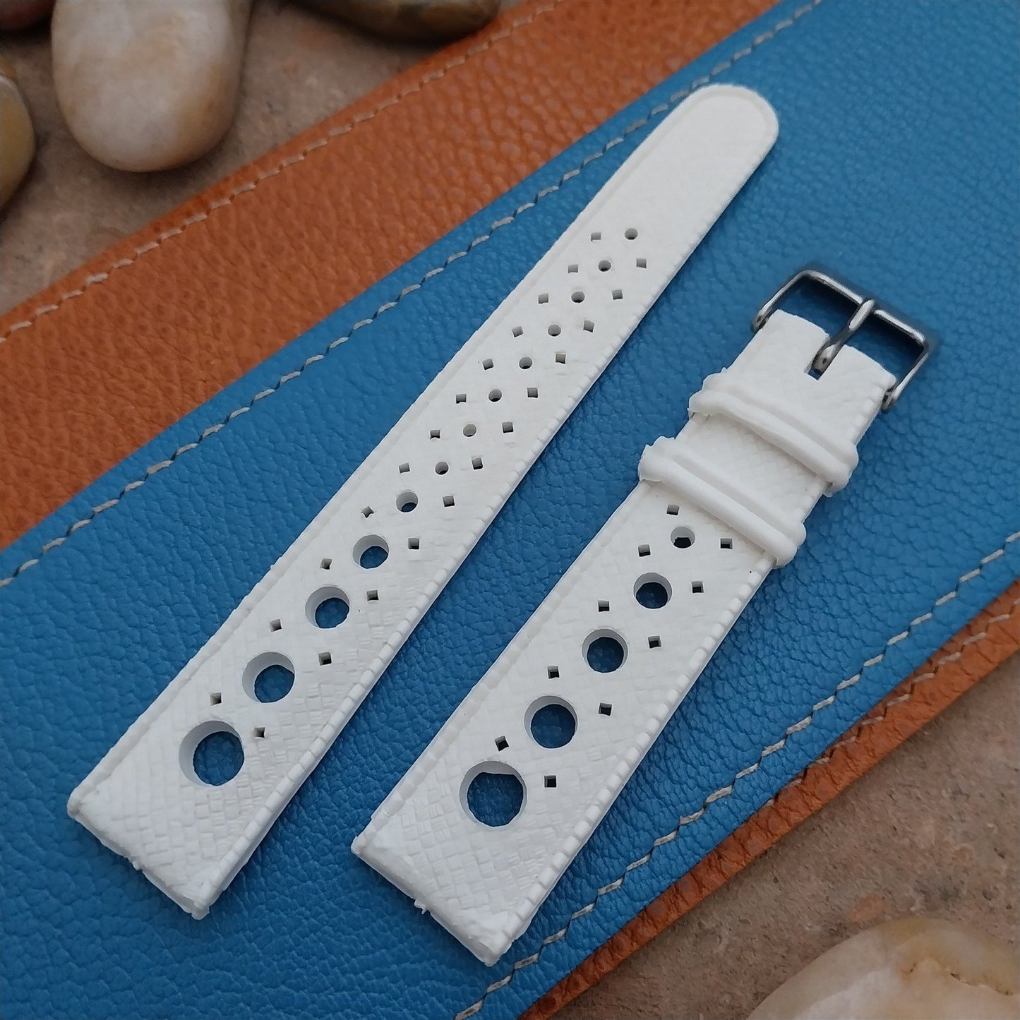 Vintage 19mm Perforated Rally GT Skindiver Strap Unused 1960s-1970s Watch Strap
