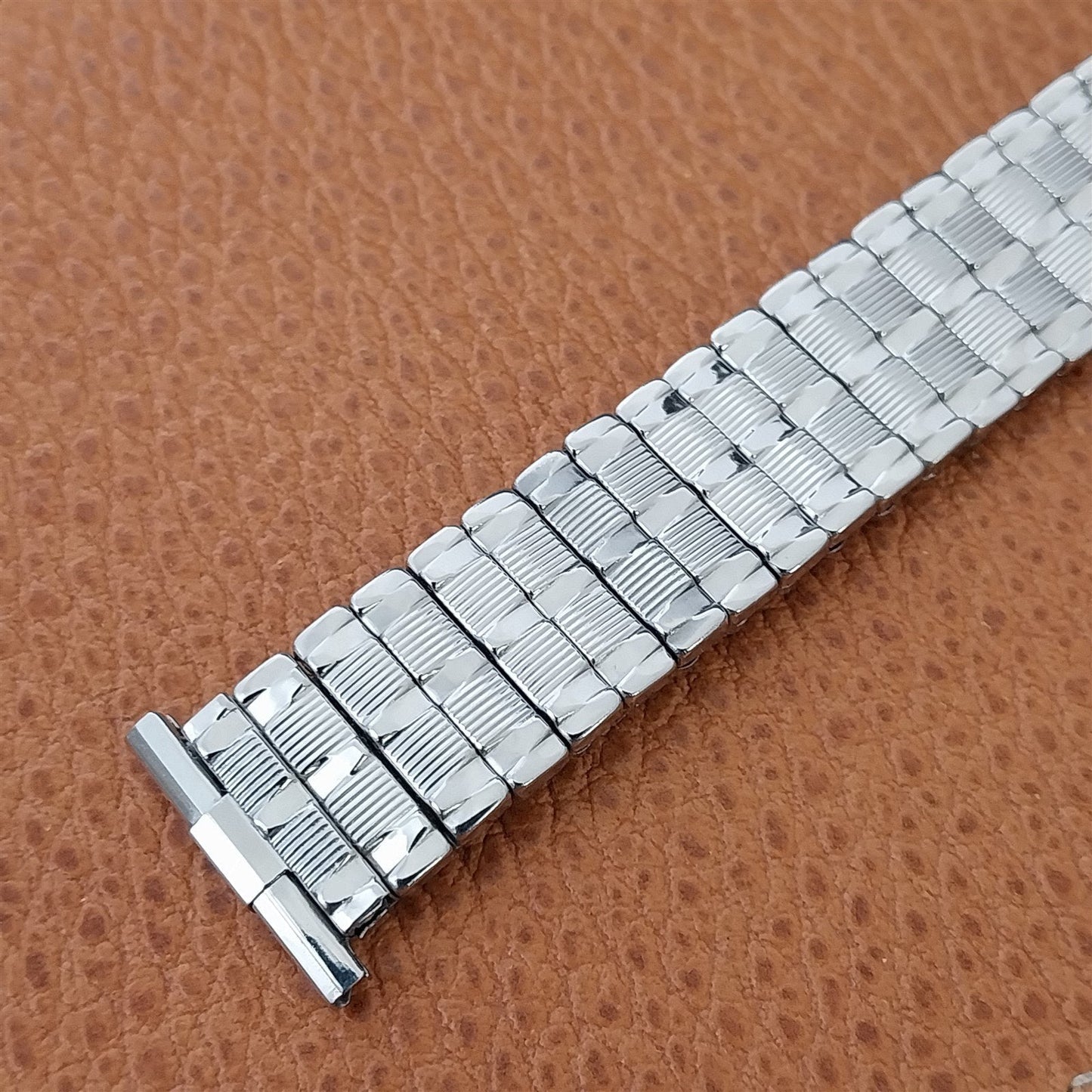 Vintage Long 20mm 19mm Stainless Steel Baldwin 1960s Classic Stretch Watch Band