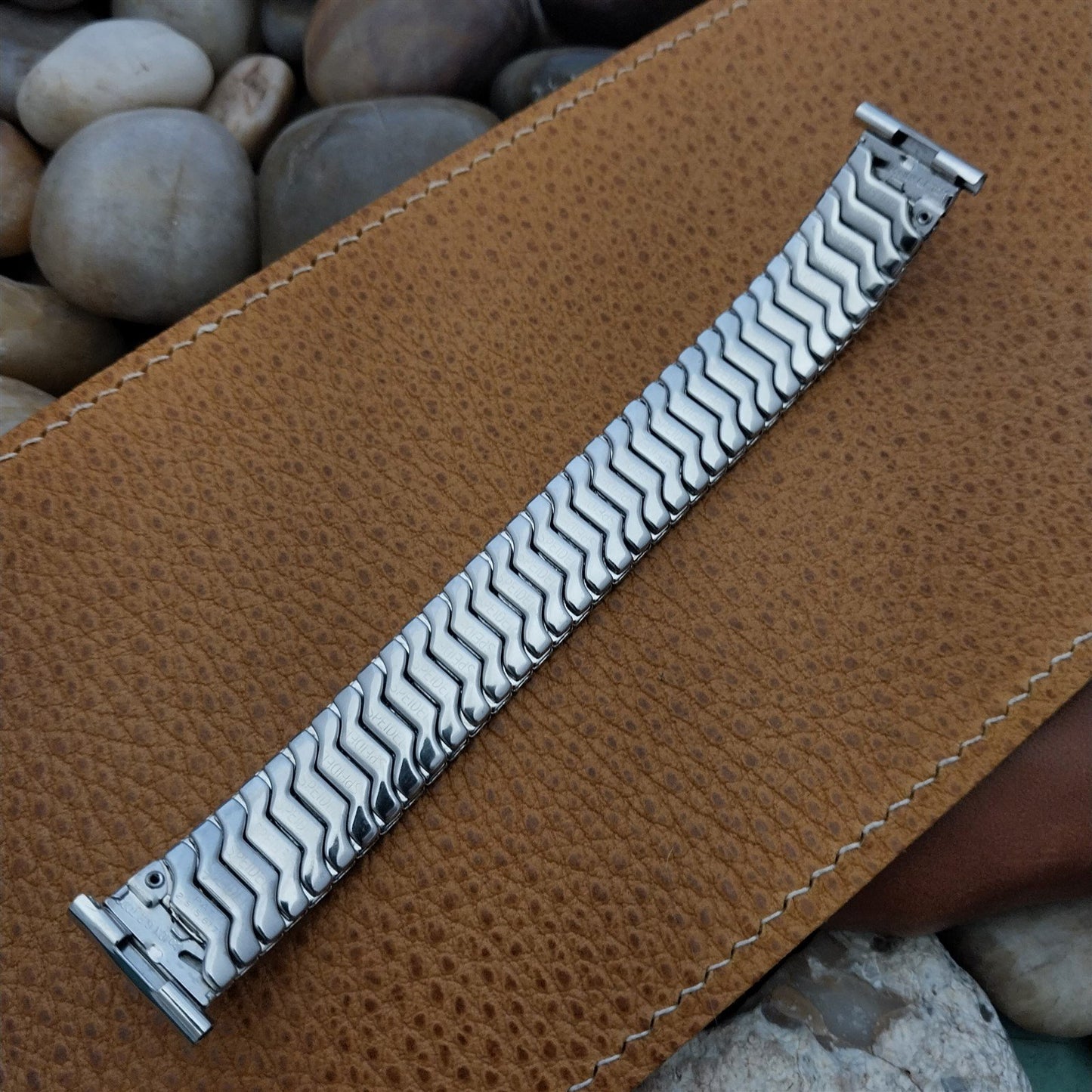 16mm 18mm 1950s USA New Old Stock White Gold-Filled Vintage Watch Band nos