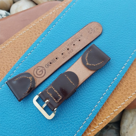 Short 3/4" Gemex Shell Cordovan nos Unused 1950s Vintage Watch Band