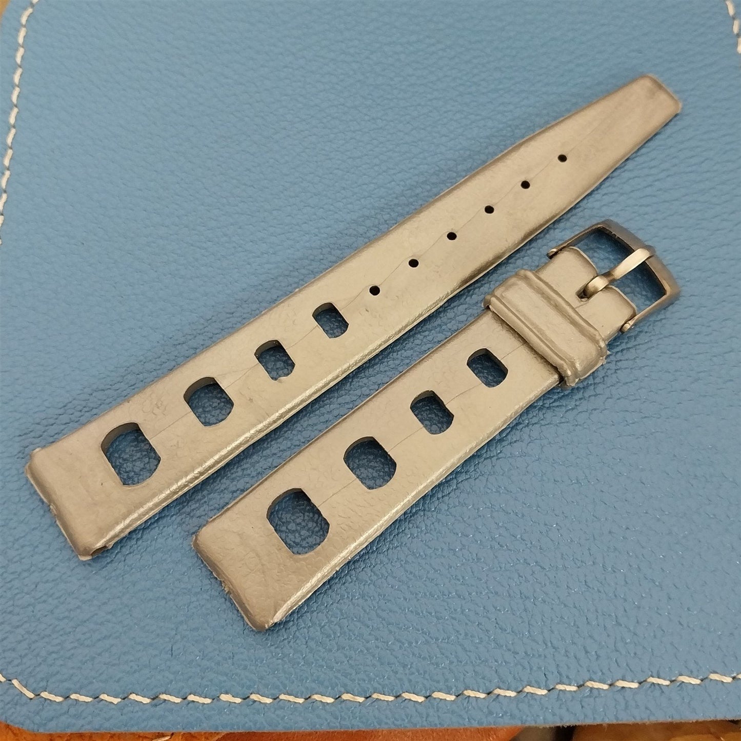 16mm Skin Diver Silver Grey Dive Watch Strap nos Unused 1970s Vintage Watch Band