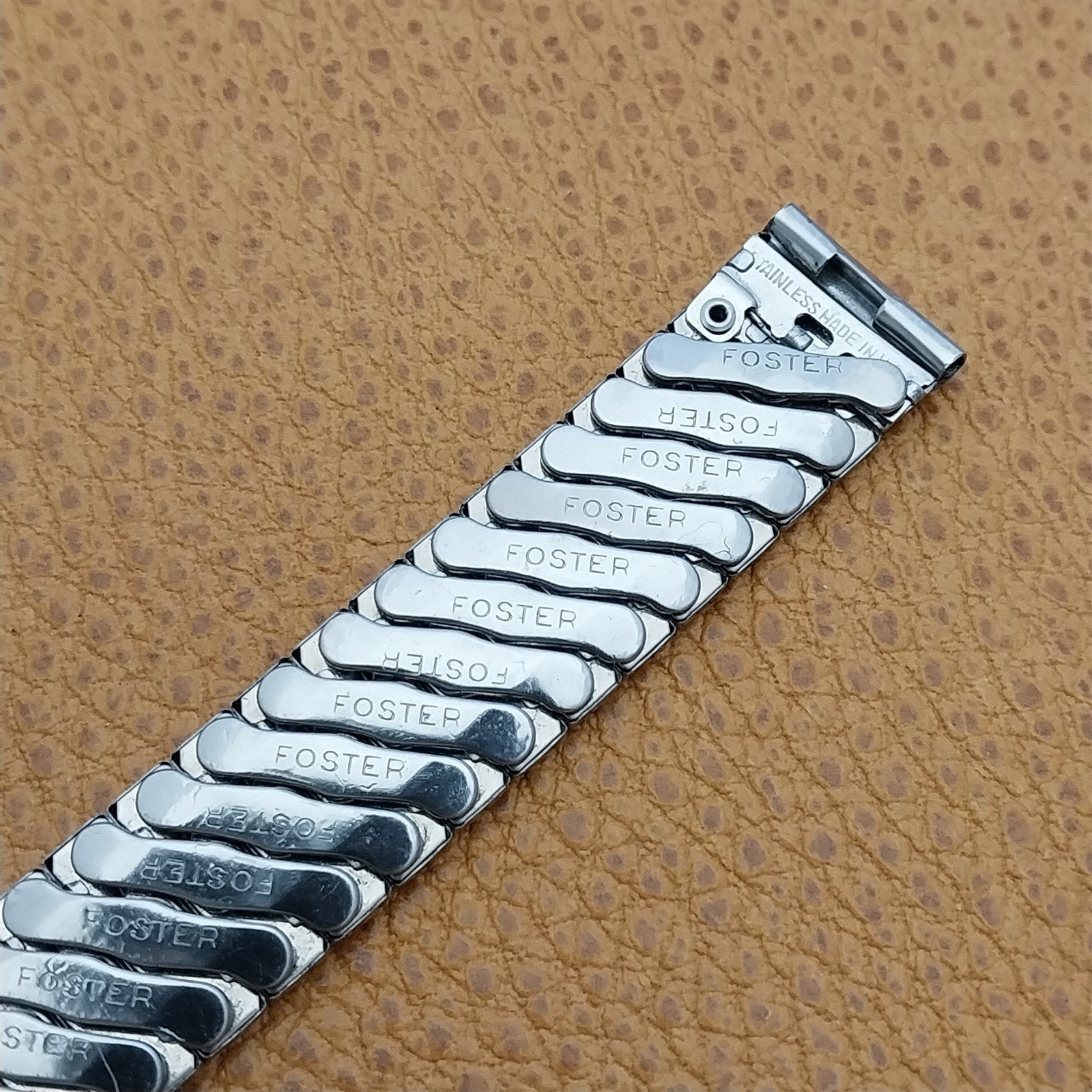 16mm 5/8 Foster USA Short Stainless Steel Expansion 1950s nos Vintage Watch Band
