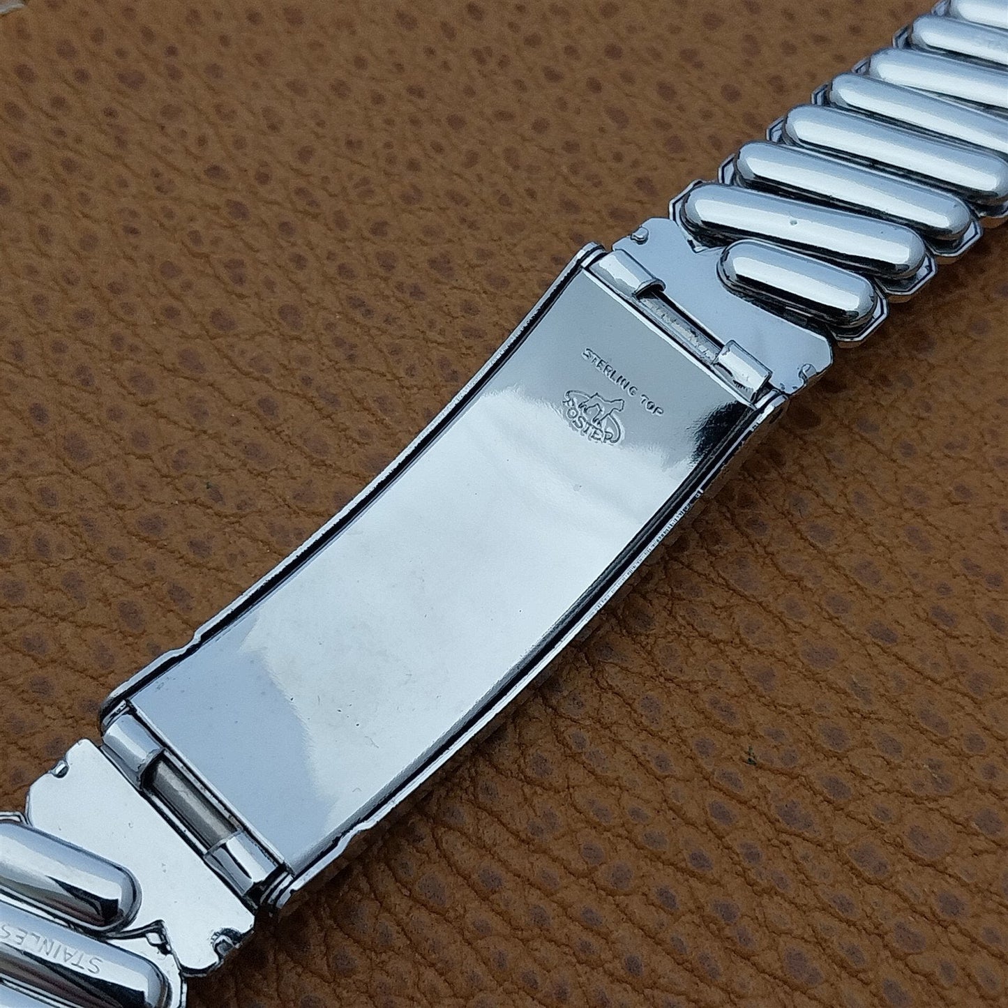 Vintage 5/8" Foster Sterling Silver Photo Compartment Classic 1950s Watch Band