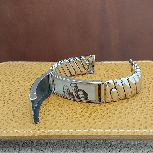 Vintage 5/8" Foster Sterling Silver Photo Compartment Classic 1950s Watch Band