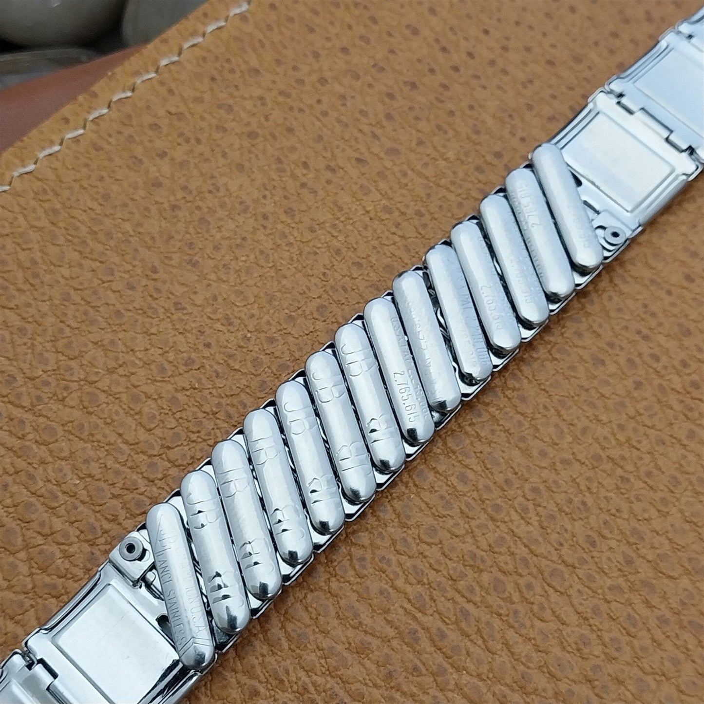 Vintage 19mm 18mm 16mm JB Champion Stainless Steel & Lizard Expansion Watch Band