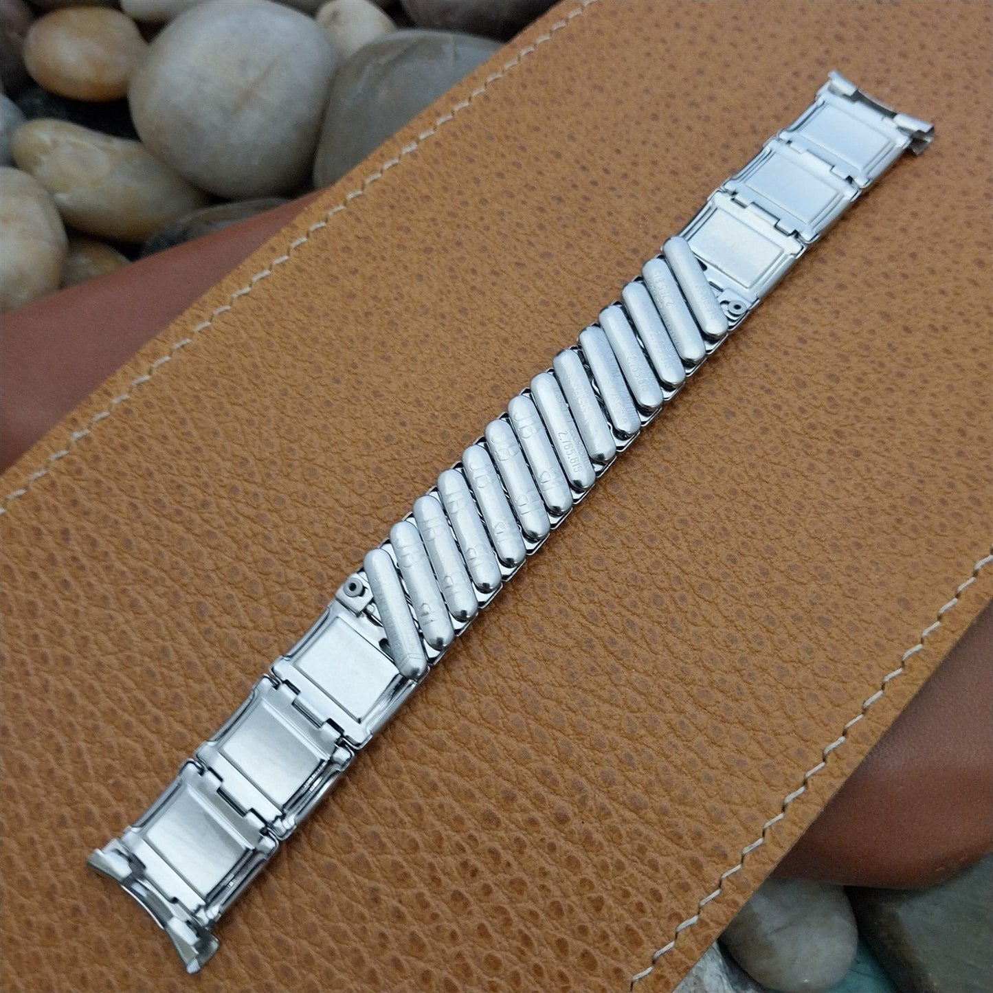 Vintage 19mm 18mm 16mm JB Champion Stainless Steel & Lizard Expansion Watch Band