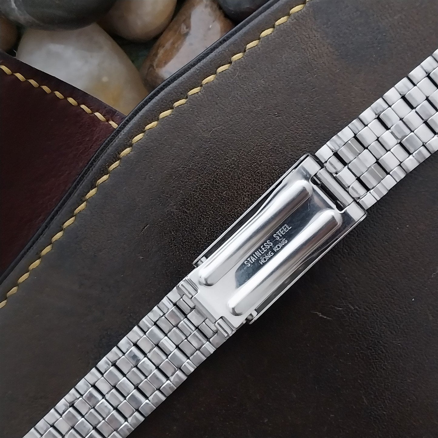 17.2mm 11/16" Stainless Steel Deployment 1960s Unused nos Vintage Watch Band