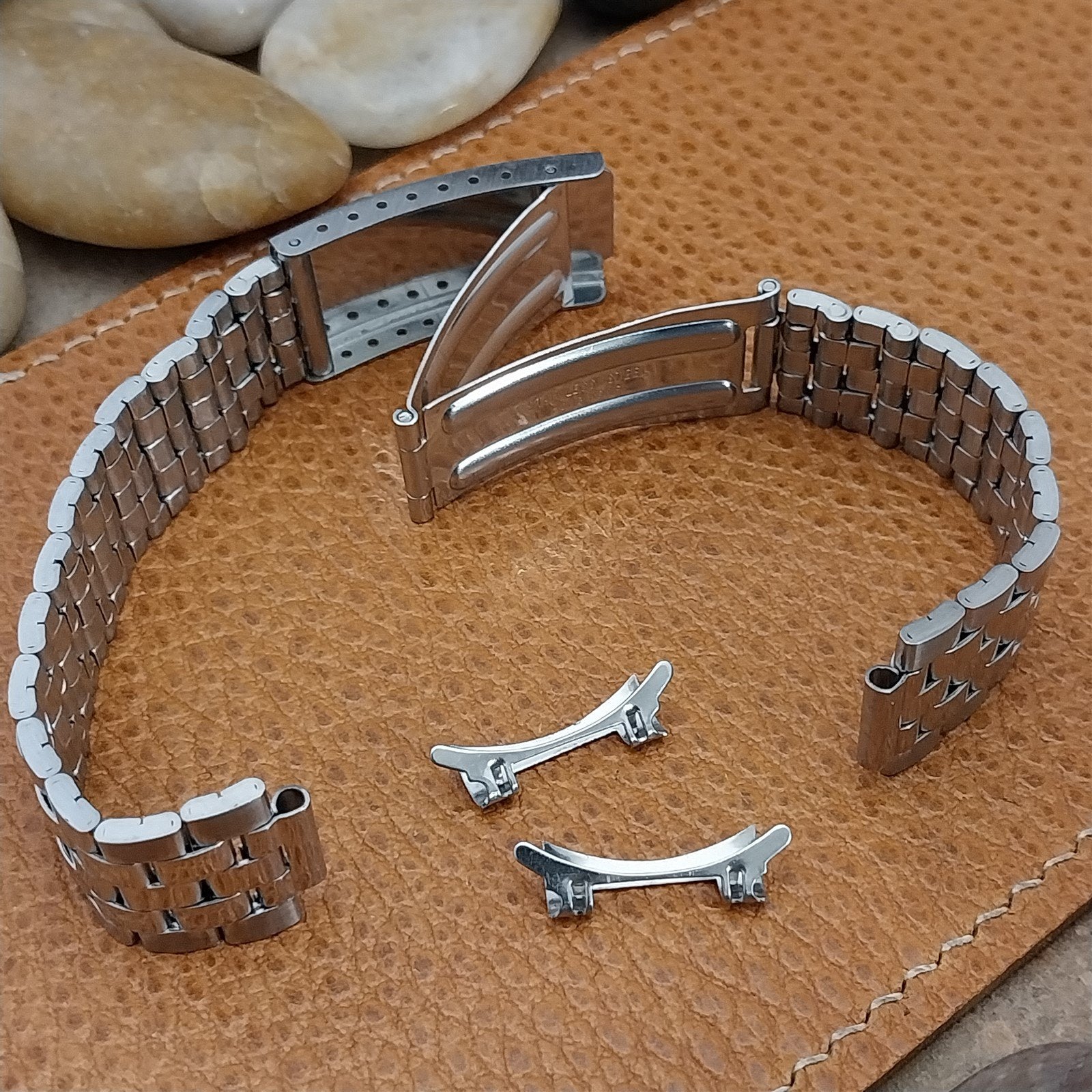 17.2mm 11/16" Stainless Steel Deployment 1960s Unused nos Vintage Watch Band