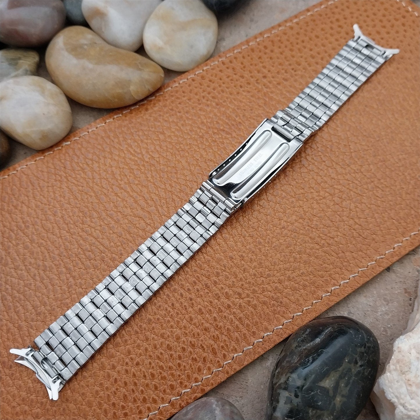 17.2mm 11/16" Stainless Steel Deployment 1960s Unused nos Vintage Watch Band