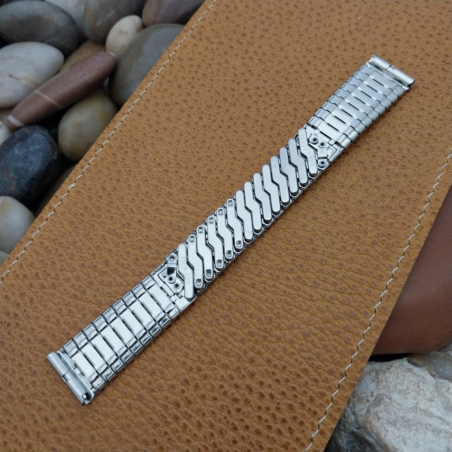 17.2mm 11/16" Mira-Flex USA Stainless Steel Expansion 1960s Vintage Watch Band