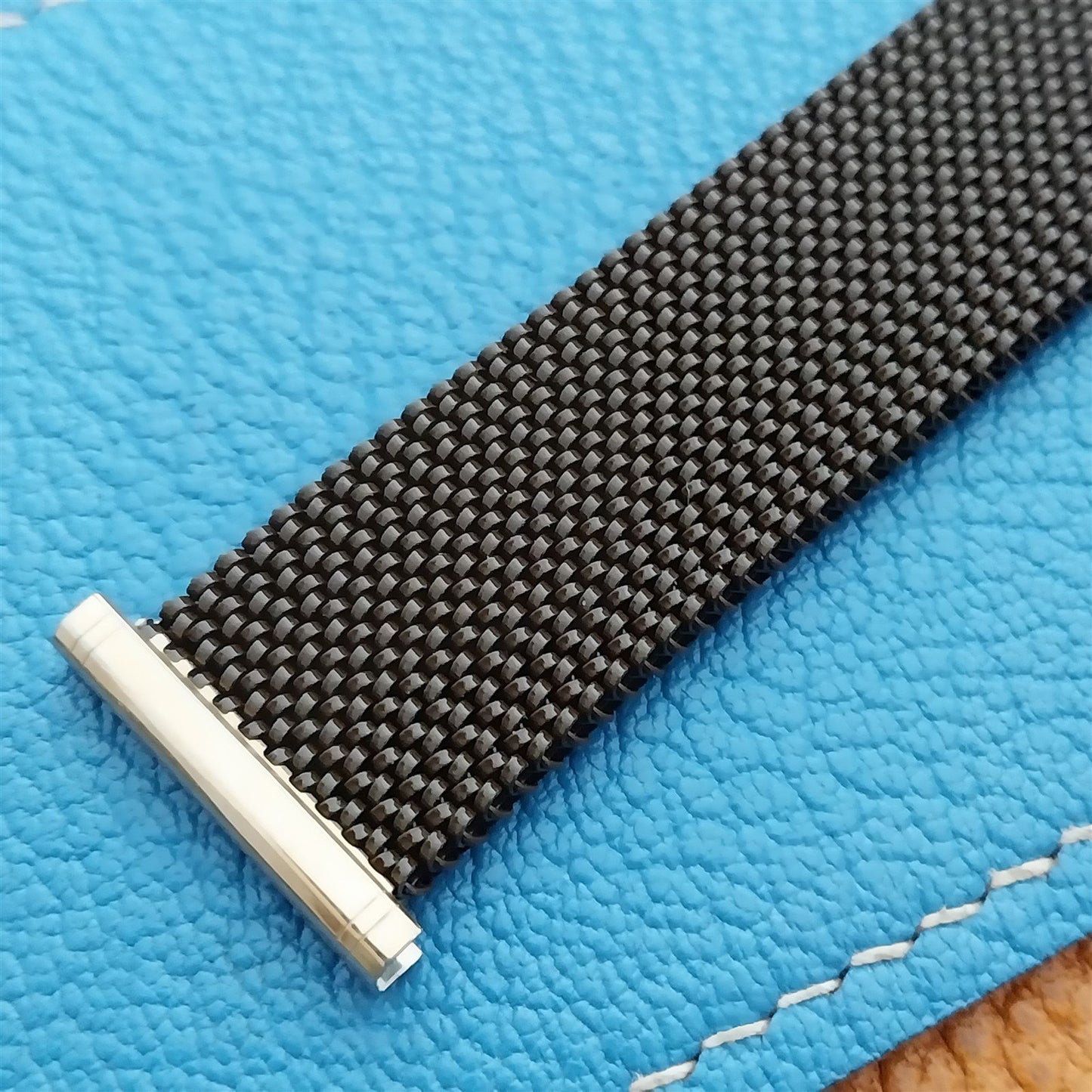 22mm 20mm 19mm Evinger USA Brown & Gold ep Stretch Mesh 1970s Vintage Watch Band
