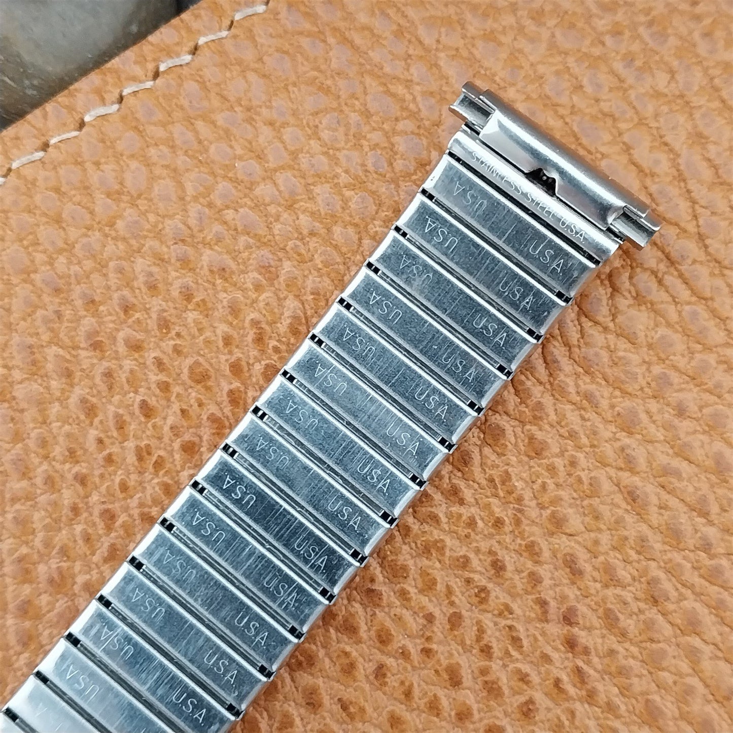 16mm 18mm 19mm Speidel Brasilia Rice Beads Stainless 1970s Unused Watch Band