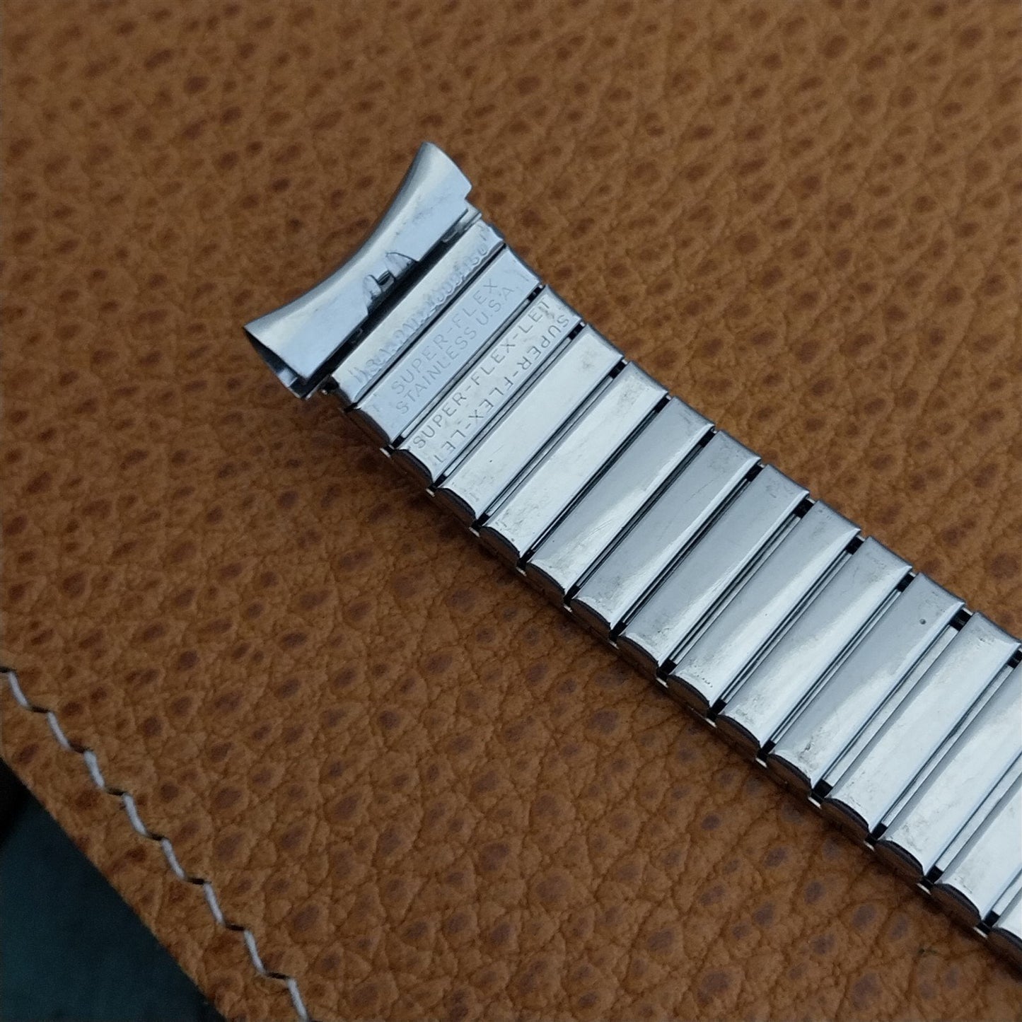 17.2mm 1960s Stainless Steel Expansion Flex-Let USA Made nos Vintage Watch Band