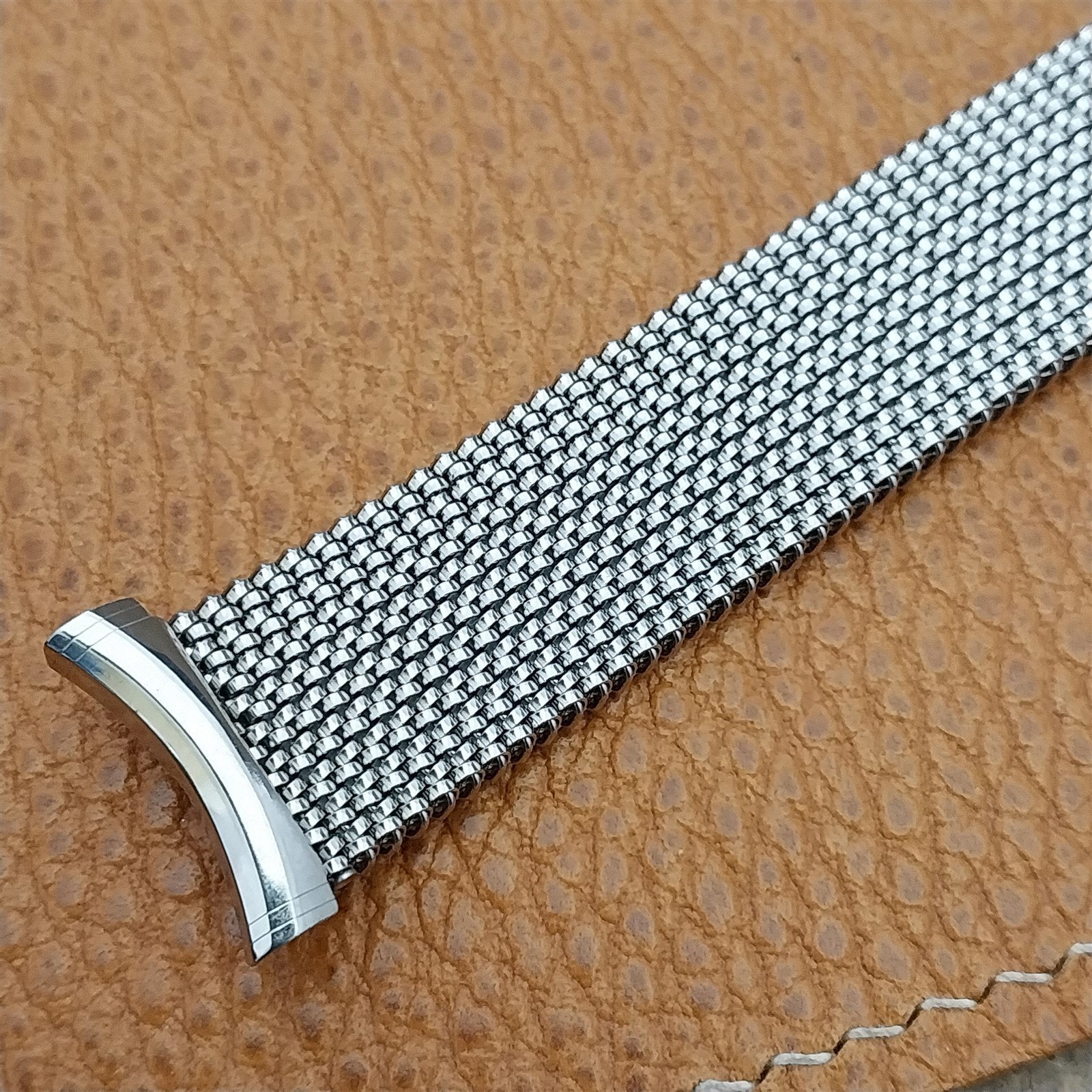 19mm 18mm Evinger USA Made Long Stainless Steel Mesh Vintage Watch Band