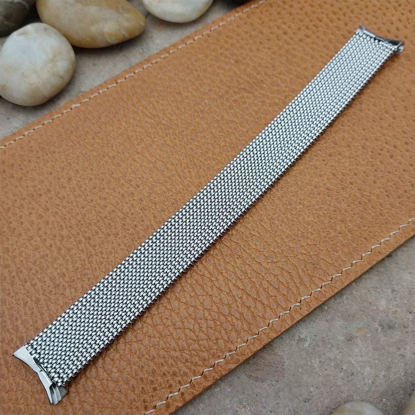 19mm 18mm Evinger USA Made Long Stainless Steel Mesh Vintage Watch Band