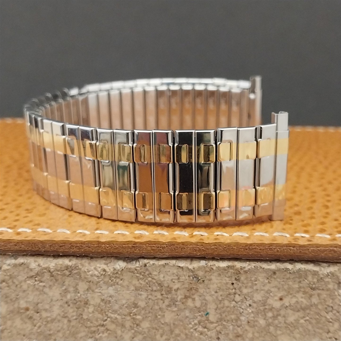 Speidel 18mm 20mm 22mm Stainless Steel & Gold-Tone Wide NOS Vintage Watch Band