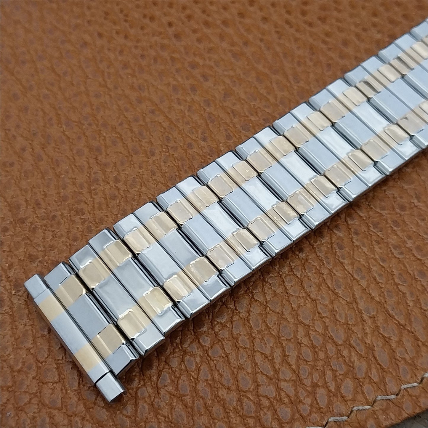 Speidel 18mm 20mm 22mm Stainless Steel & Gold-Tone Wide NOS Vintage Watch Band