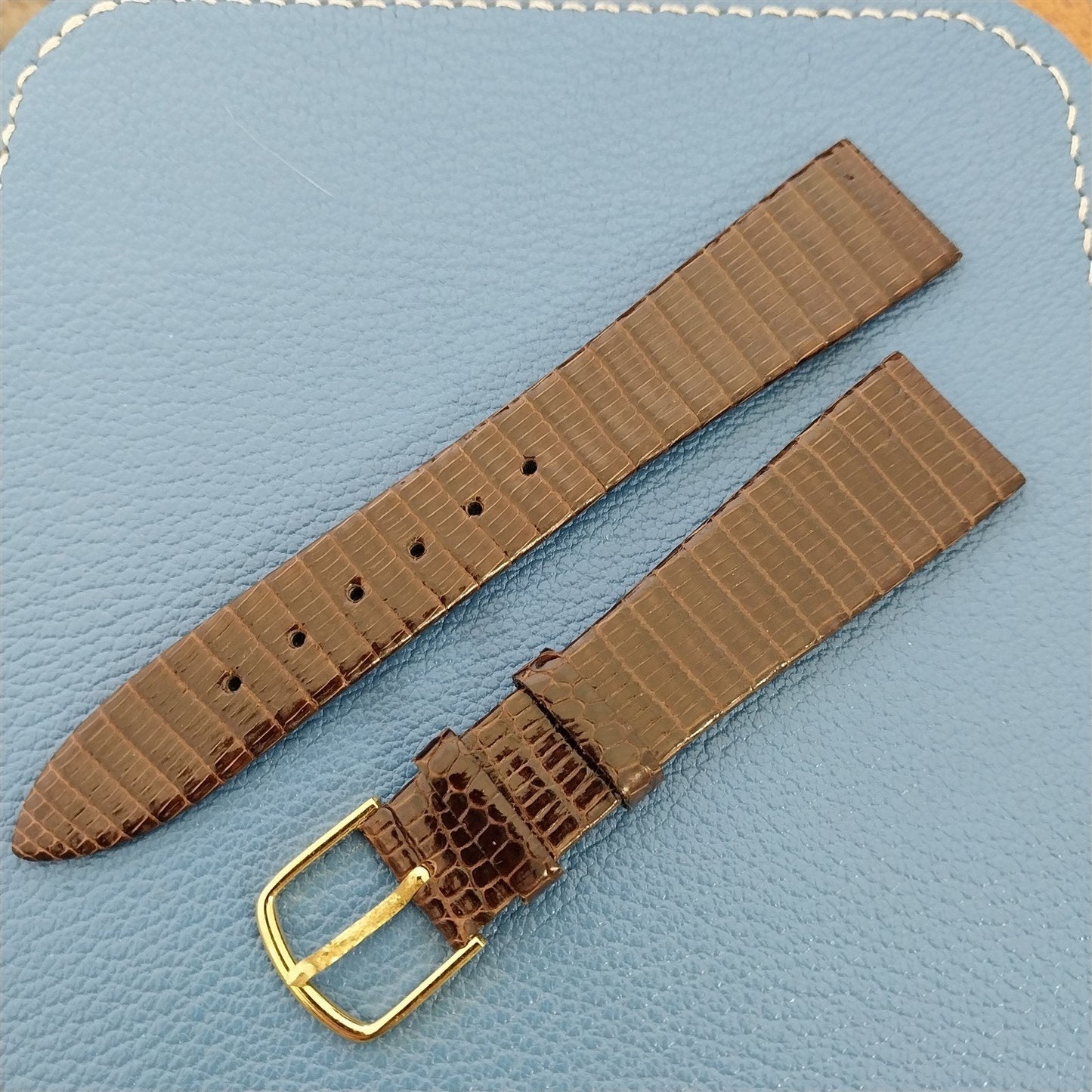 3/4" Hadley Roma Tapered 19/14 Brown Lizard Unused nos Vintage Watch Band