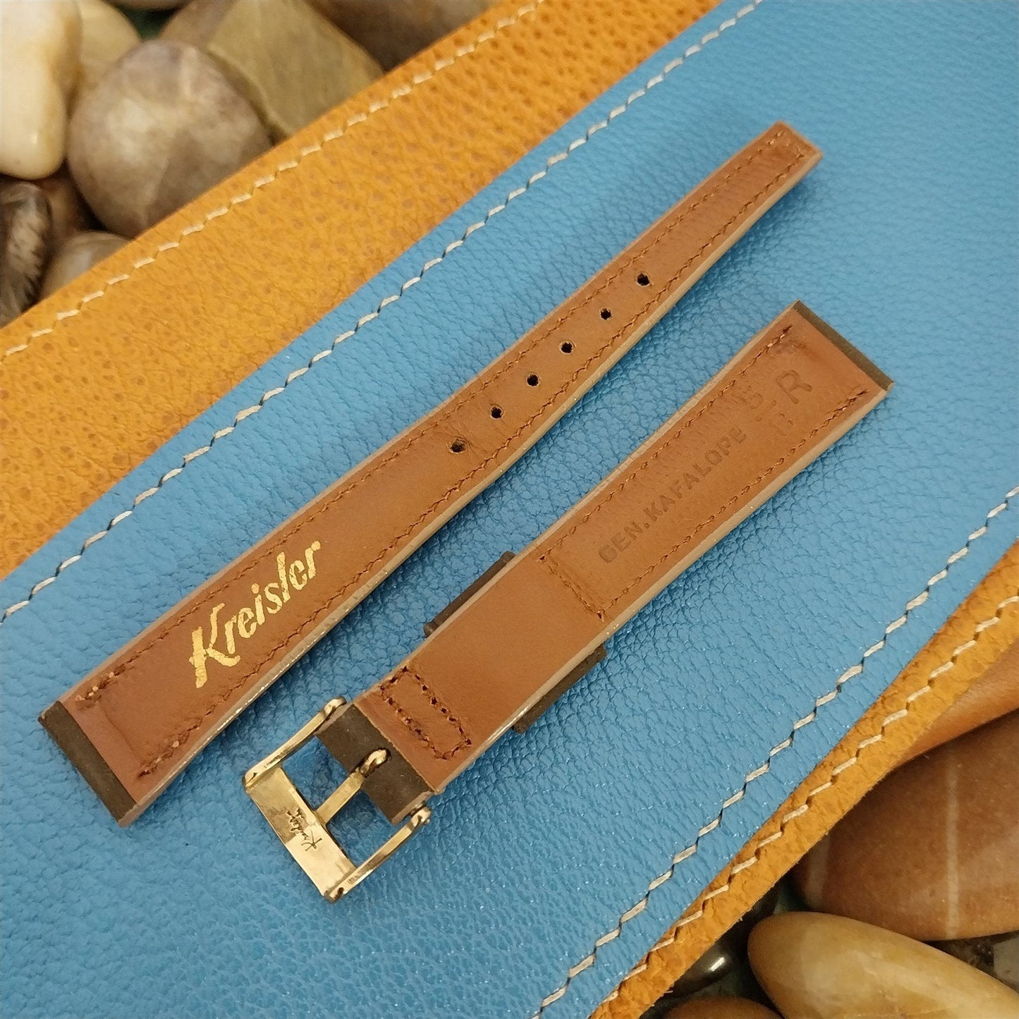 15mm Kreisler Kafalope Tapered Leather Unused Classic 1950s Vintage Watch Band