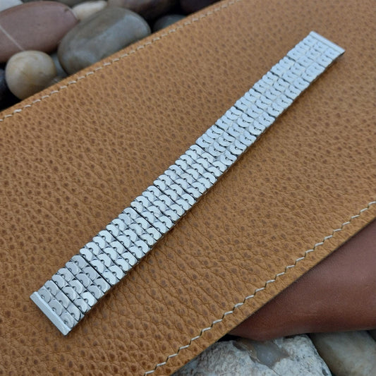 Vintage 5/8" White Gold Filled Classic MCM Expansion Unused Speidel Watch Band