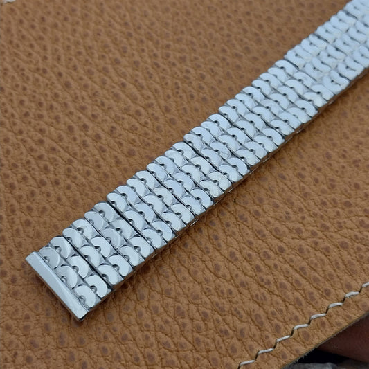 Vintage 5/8" White Gold Filled Classic MCM Expansion Unused Speidel Watch Band