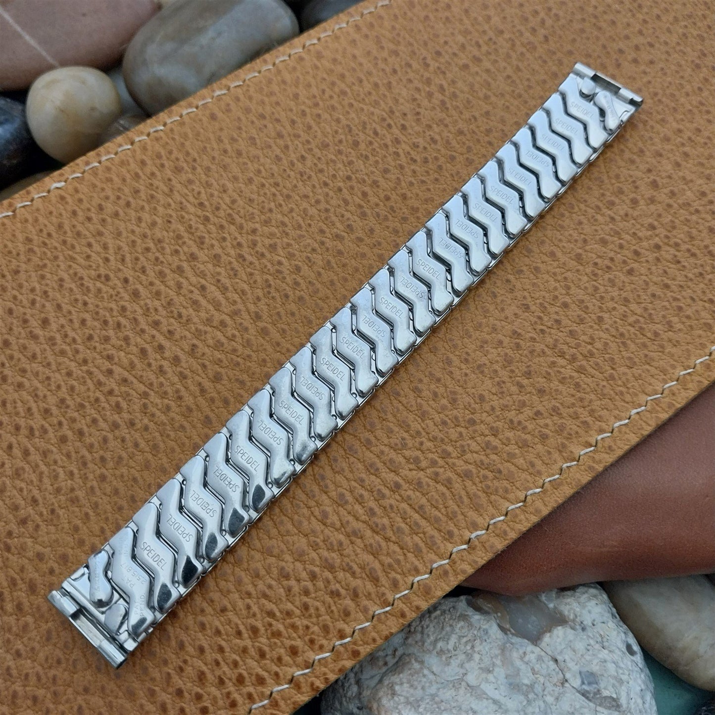 Vintage 5/8" White Gold Filled Classic MCM Expansion Unused Speidel Watch Band