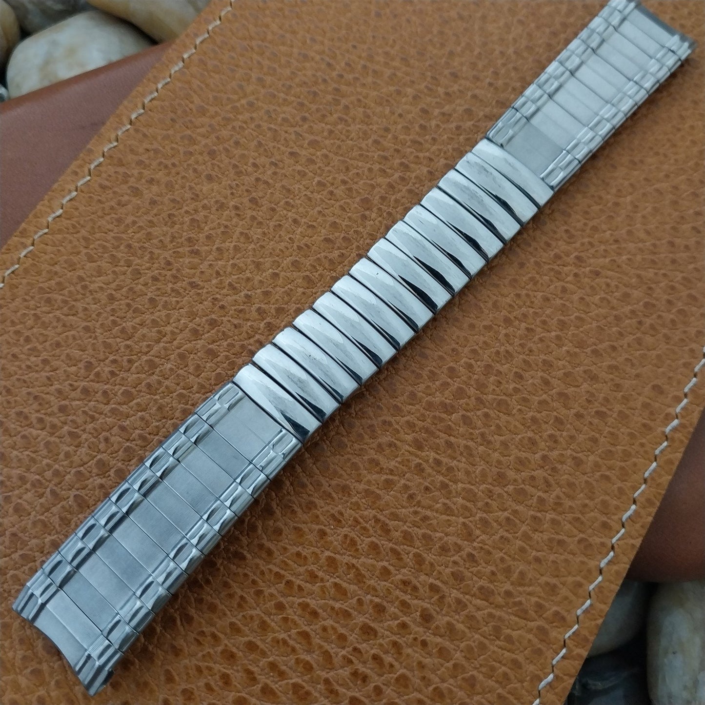 1960s 1970s Stainless Steel nos Center Expansion Vintage Watch Band 11/16"