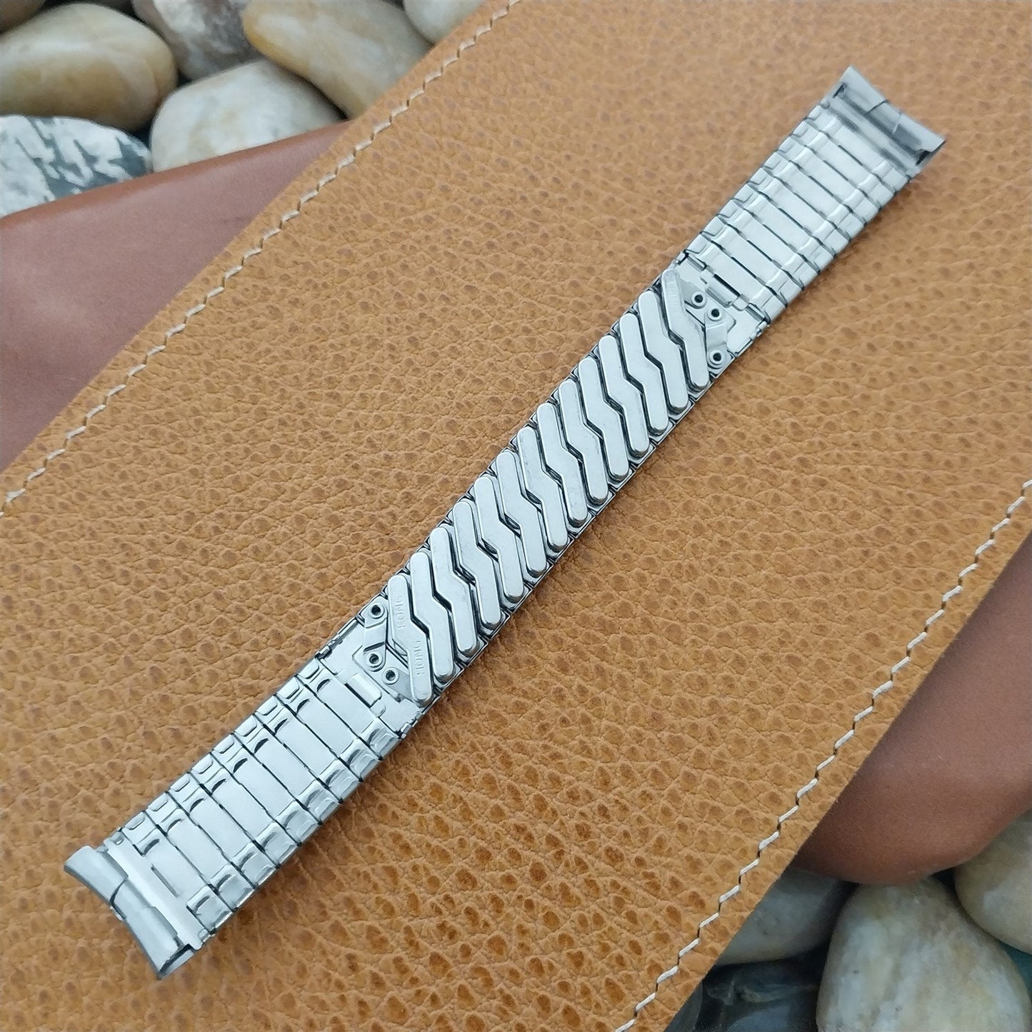 1960s 1970s Stainless Steel nos Center Expansion Vintage Watch Band 11/16"