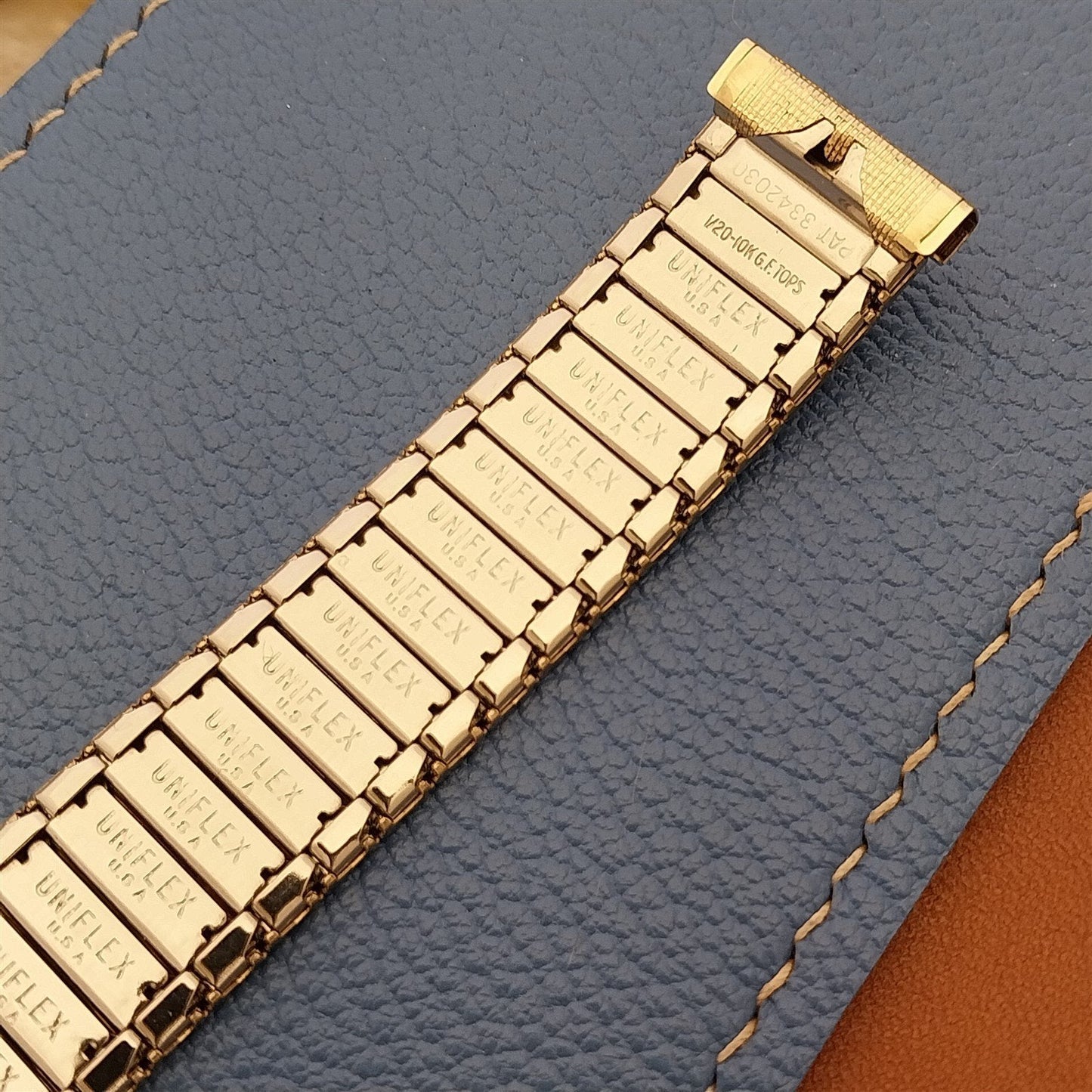 17.2mm 10k Gold-Filled Uniflex Slim Expansion 1960s Unused Vintage Watch Band
