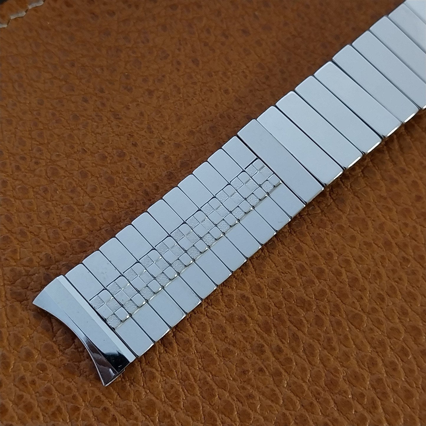 17.2mm 10k White Gold Filled Flex-Let USA 1950s New Old Vintage Watch Band