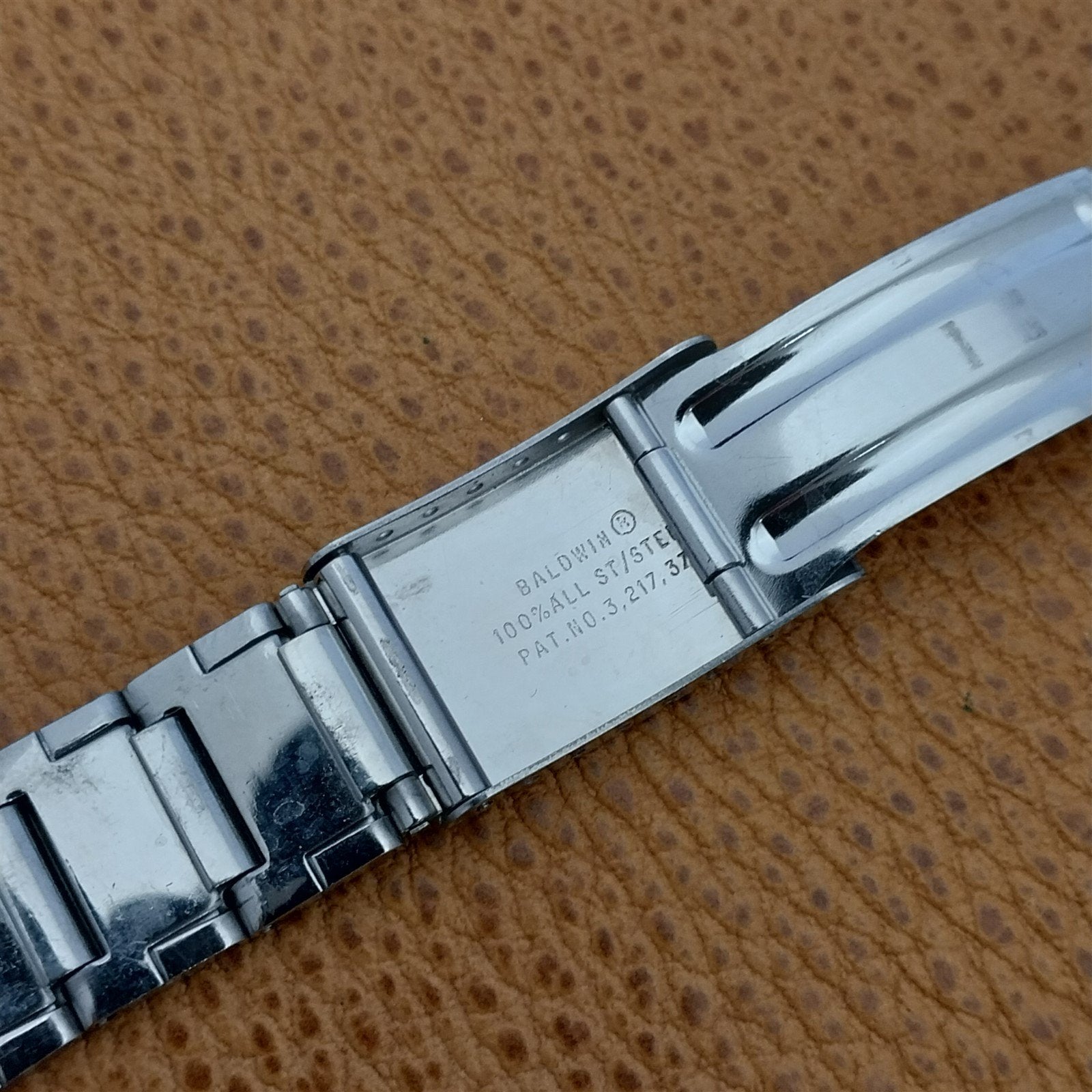 Vintage 19mm Flared 1970s Stainless Steel Baldwin nos Classic Unused Watch Band