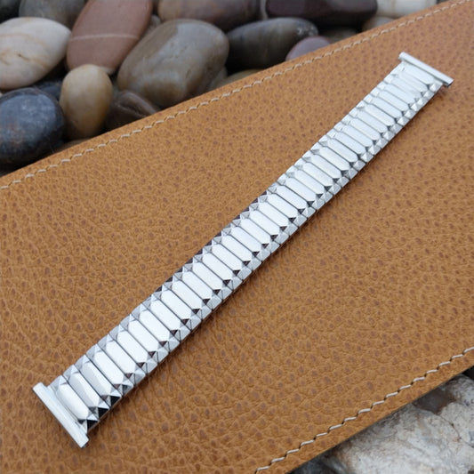 10K White Gold-Filled Expansion Speidel USA nos 1950s Vintage Watch Band