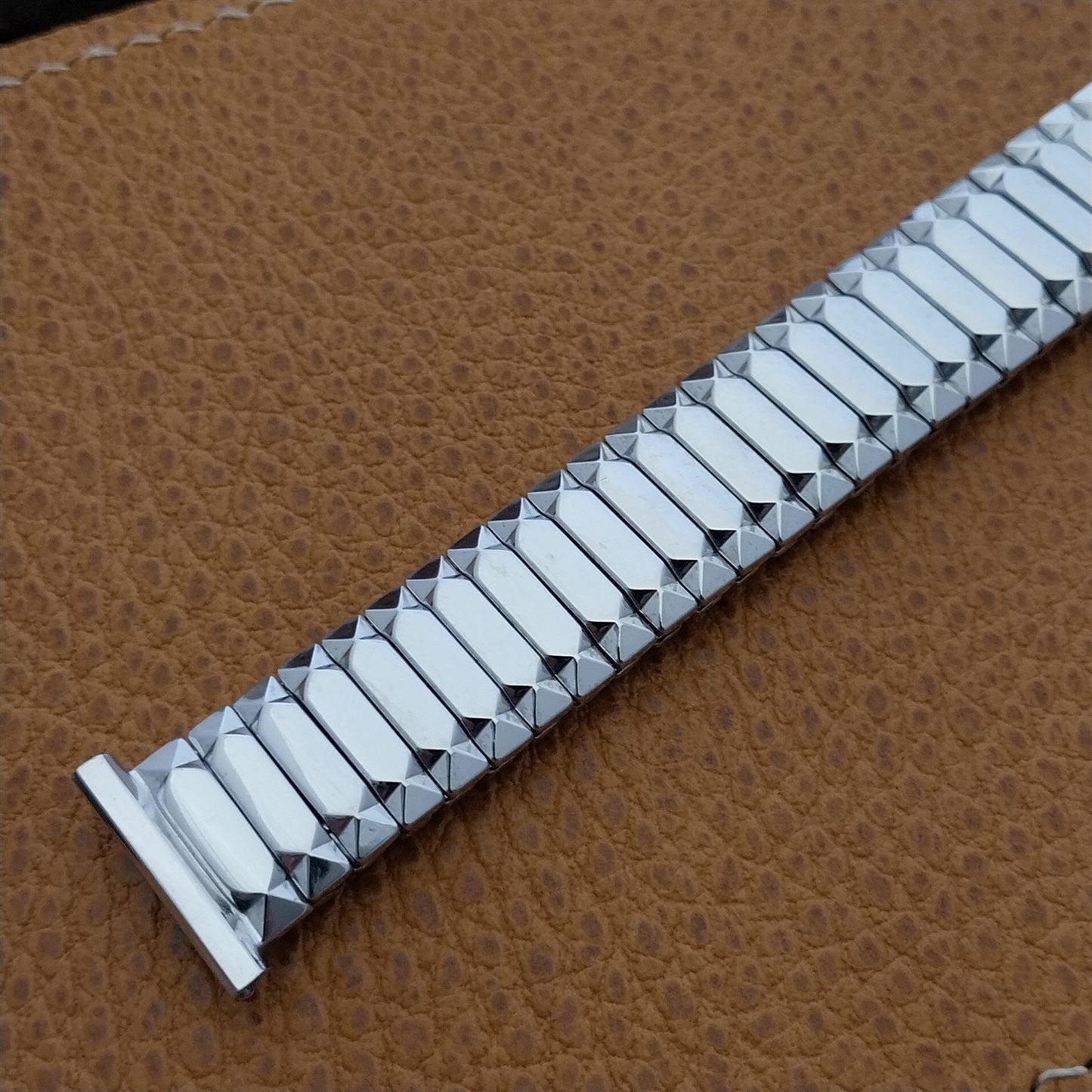 10K White Gold-Filled Expansion Speidel USA nos 1950s Vintage Watch Band