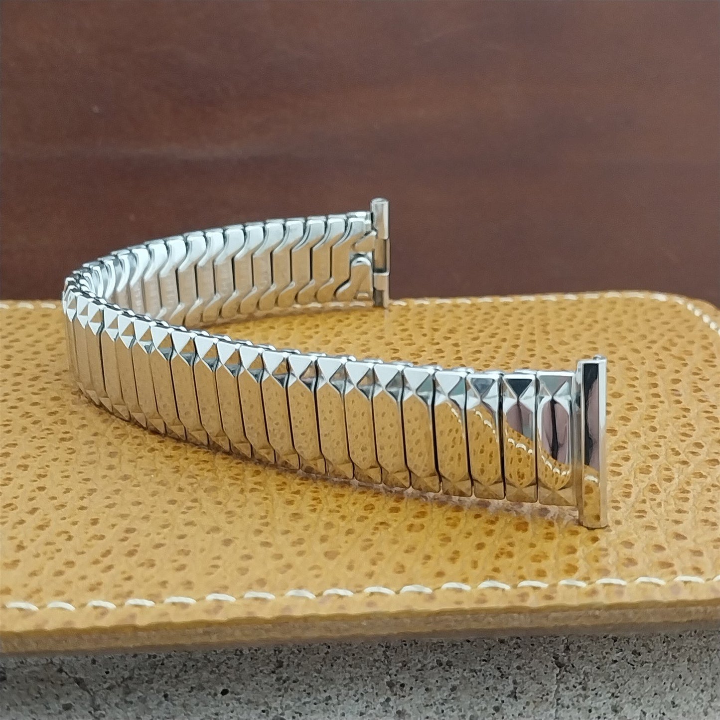 10K White Gold-Filled Expansion Speidel USA nos 1950s Vintage Watch Band