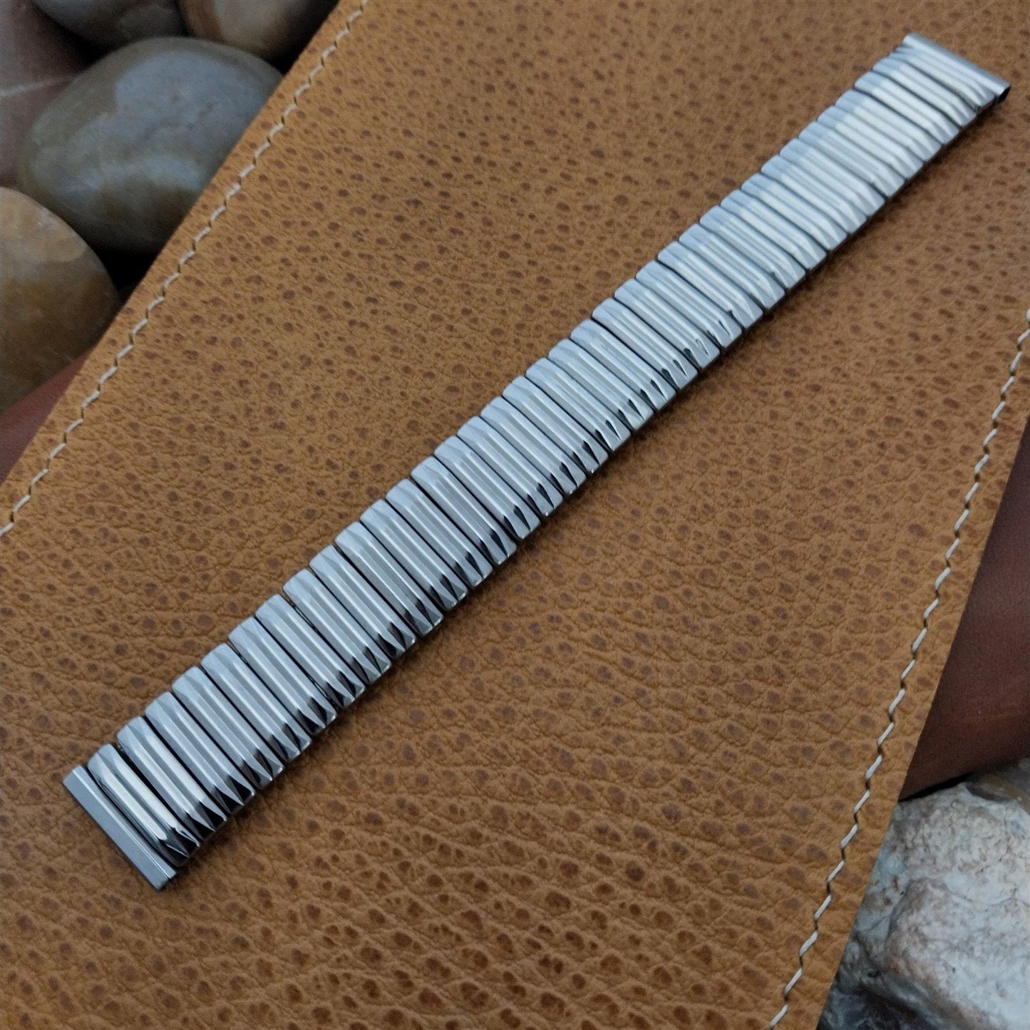 16mm 5/8" Stainless Steel Expansion Bellavance USA nos 1950s Vintage Watch Band