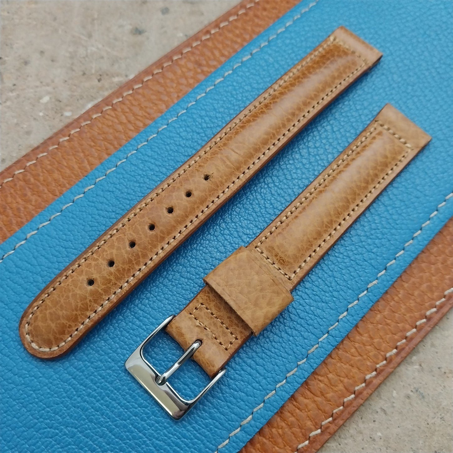 5/8" Kreisler Long Calfskin Leather 1950s Vintage Watch Strap