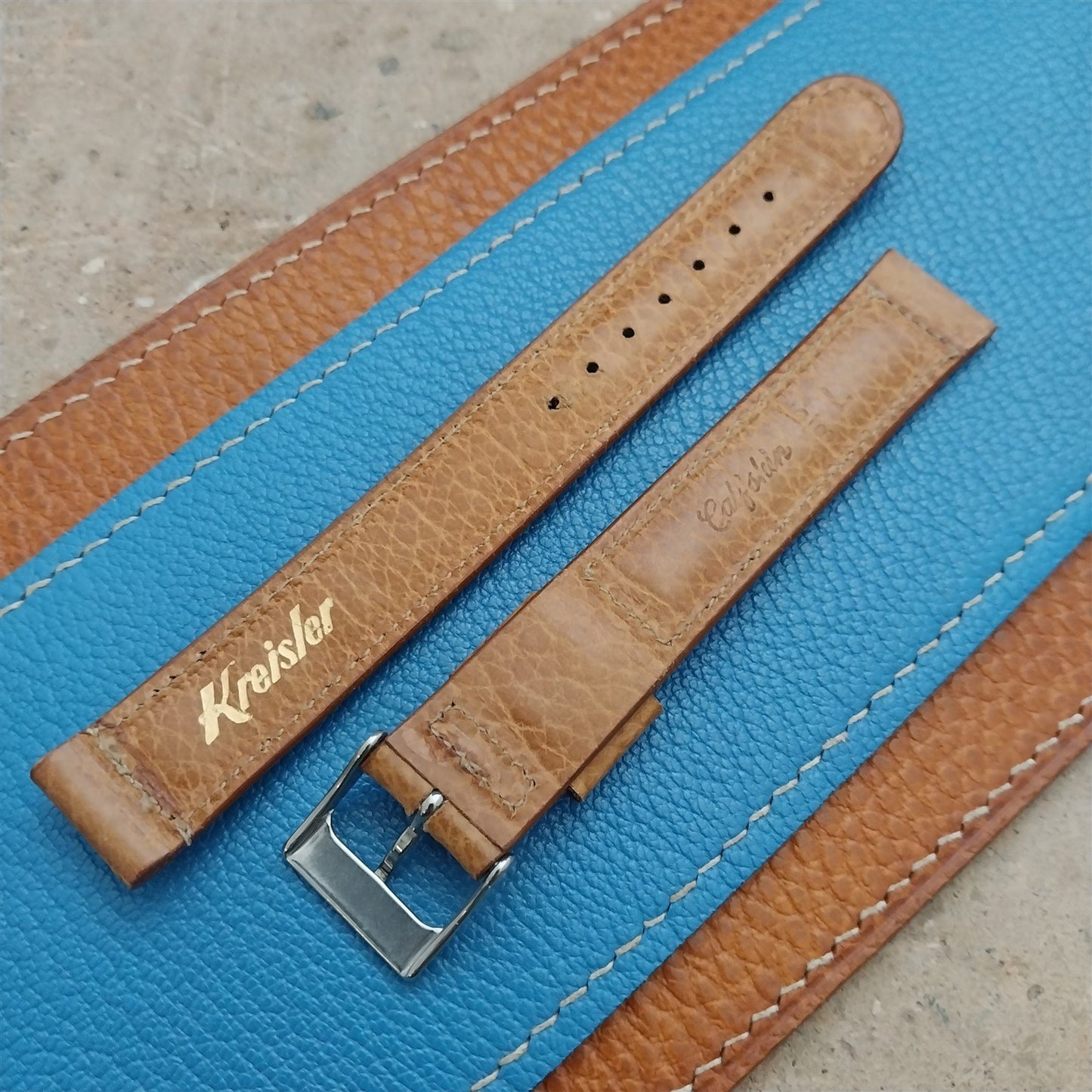 5/8" Kreisler Long Calfskin Leather 1950s Vintage Watch Strap