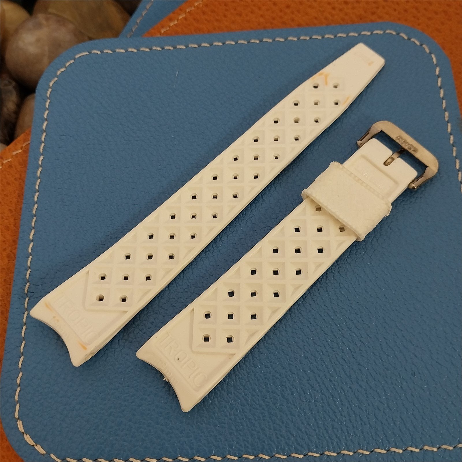 Long 19mm Tropic Swiss Diver White Skindiver Unused 1970s Vintage Watch Band