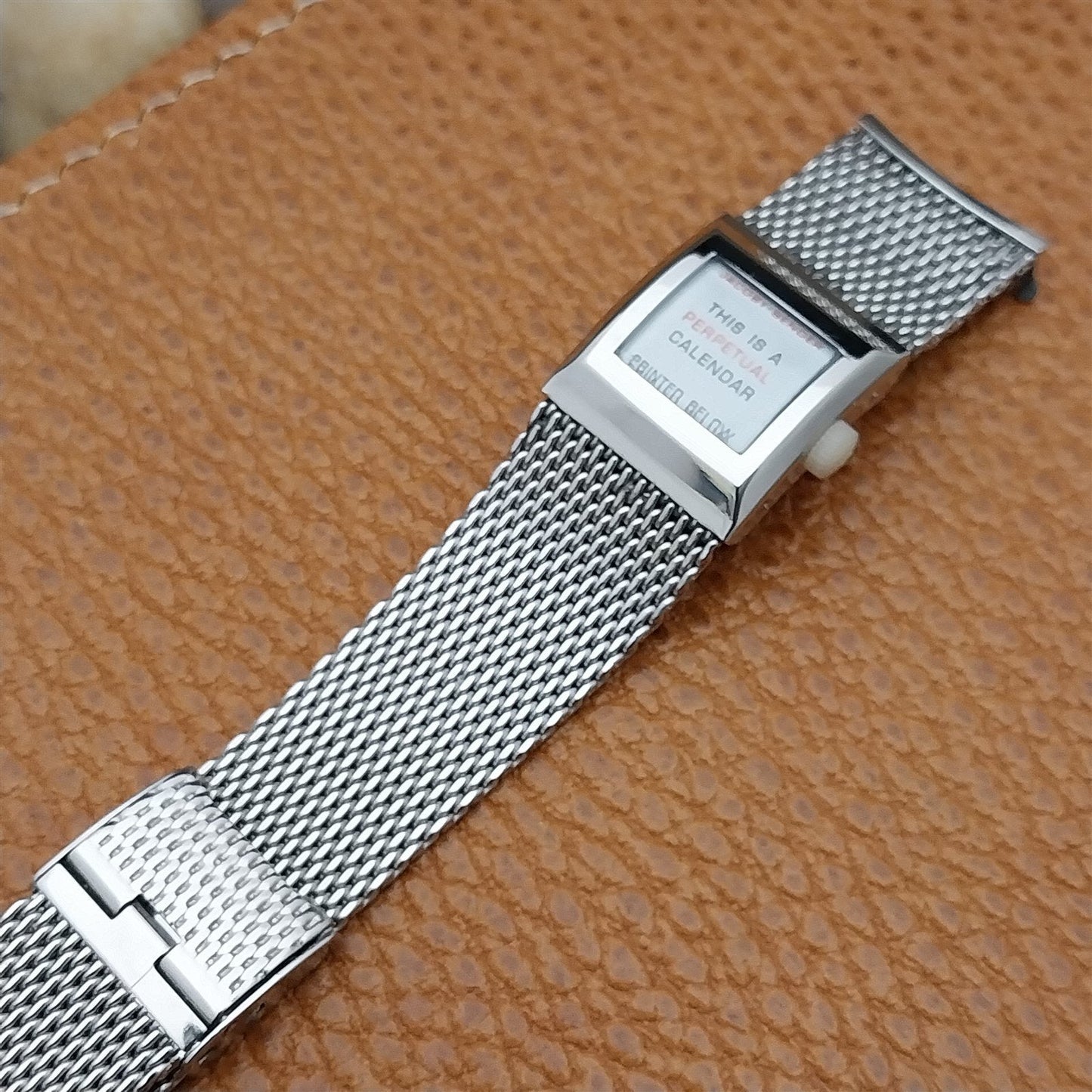 Stainless Steel Mesh JB Champion USA Calendar nos 1960s Vintage Watch Band