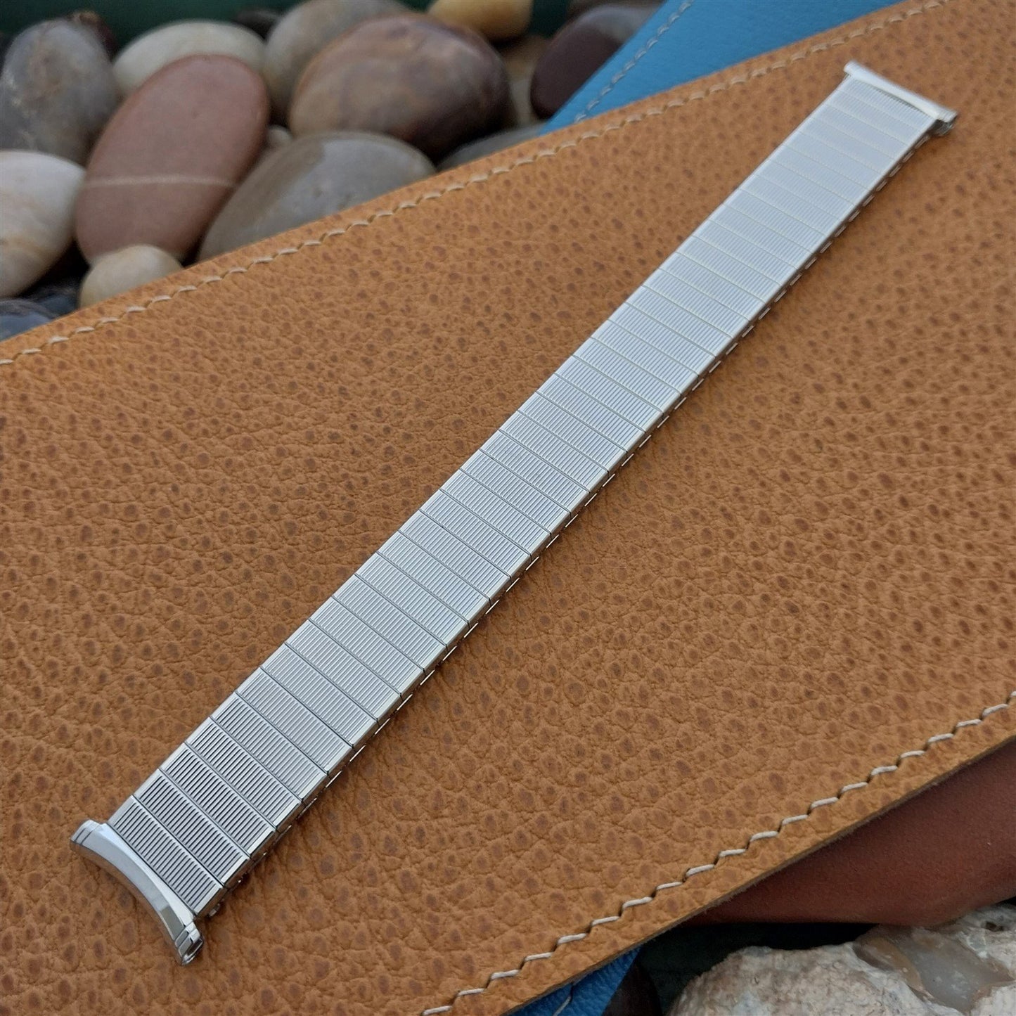 19mm 18mm 16mm White Gold Fill Stretch Speidel Slalom Classic 1960s Watch Band