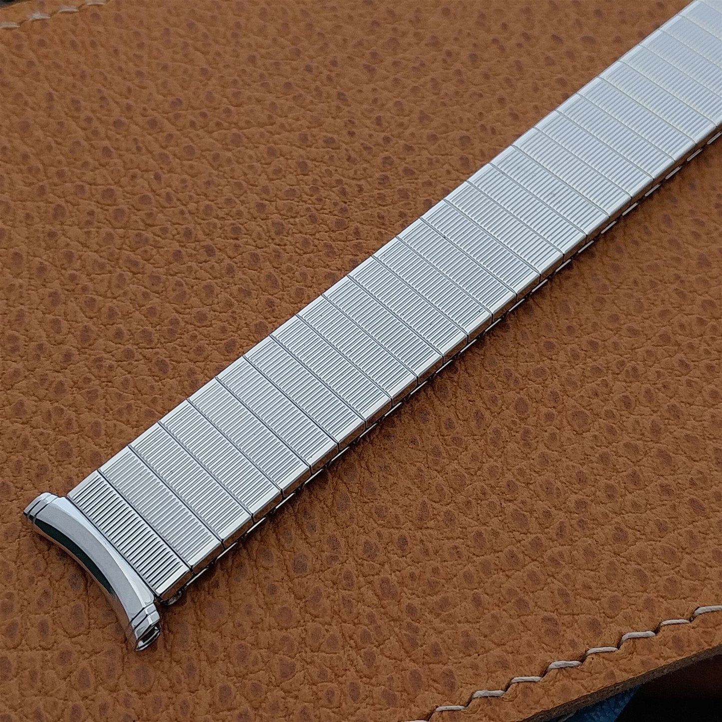 10k White Gold Filled Expansion Speidel USA Slalom 1960s Vintage Watch Band nos