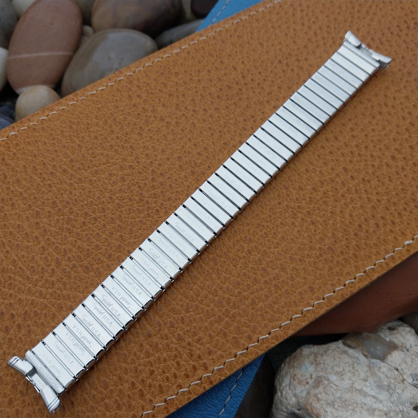 19mm 18mm 16mm White Gold Fill Stretch Speidel Slalom Classic 1960s Watch Band