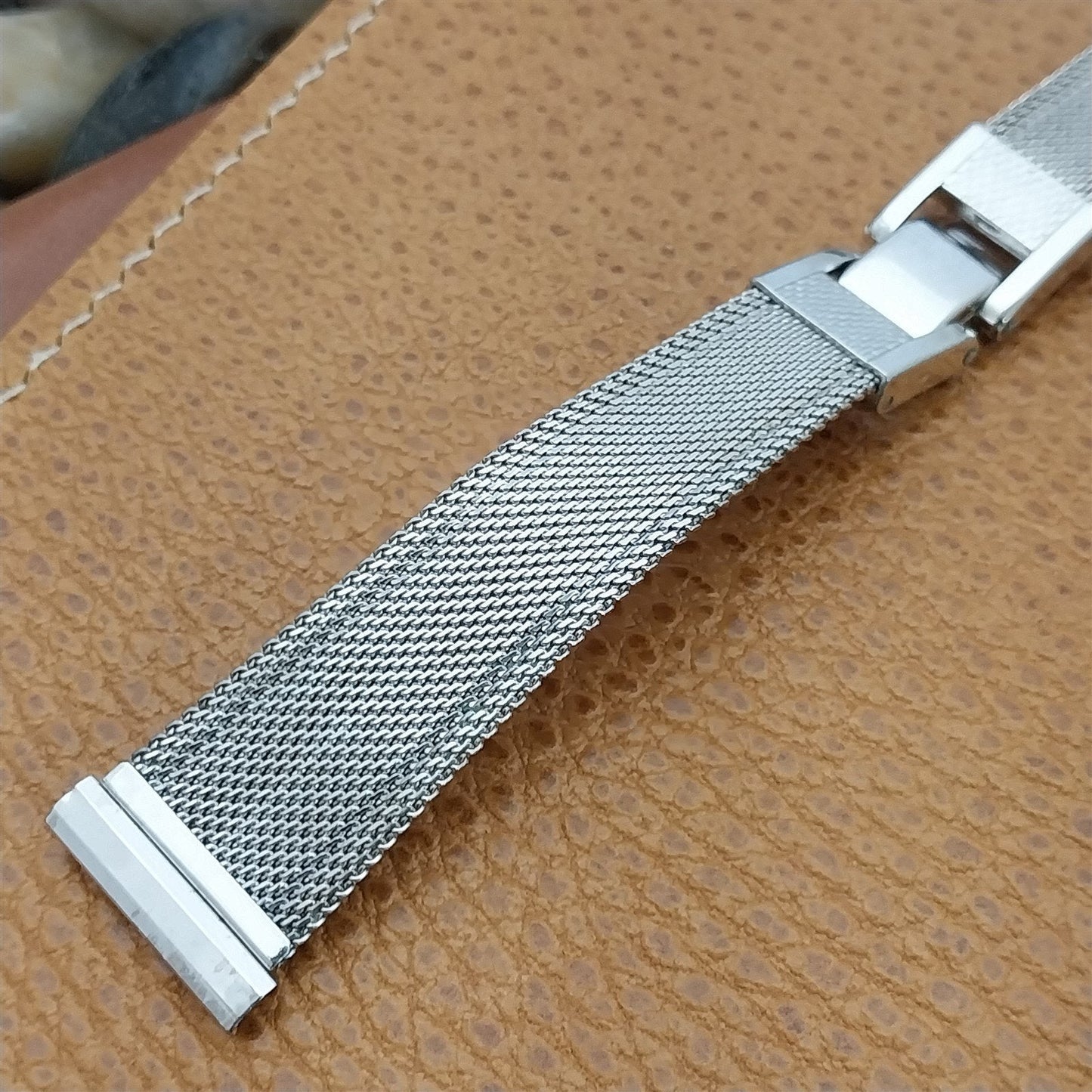 18mm 19mm 17.2mm Forstner White Gold-Filled Mesh nos 1950s Vintage Watch Band