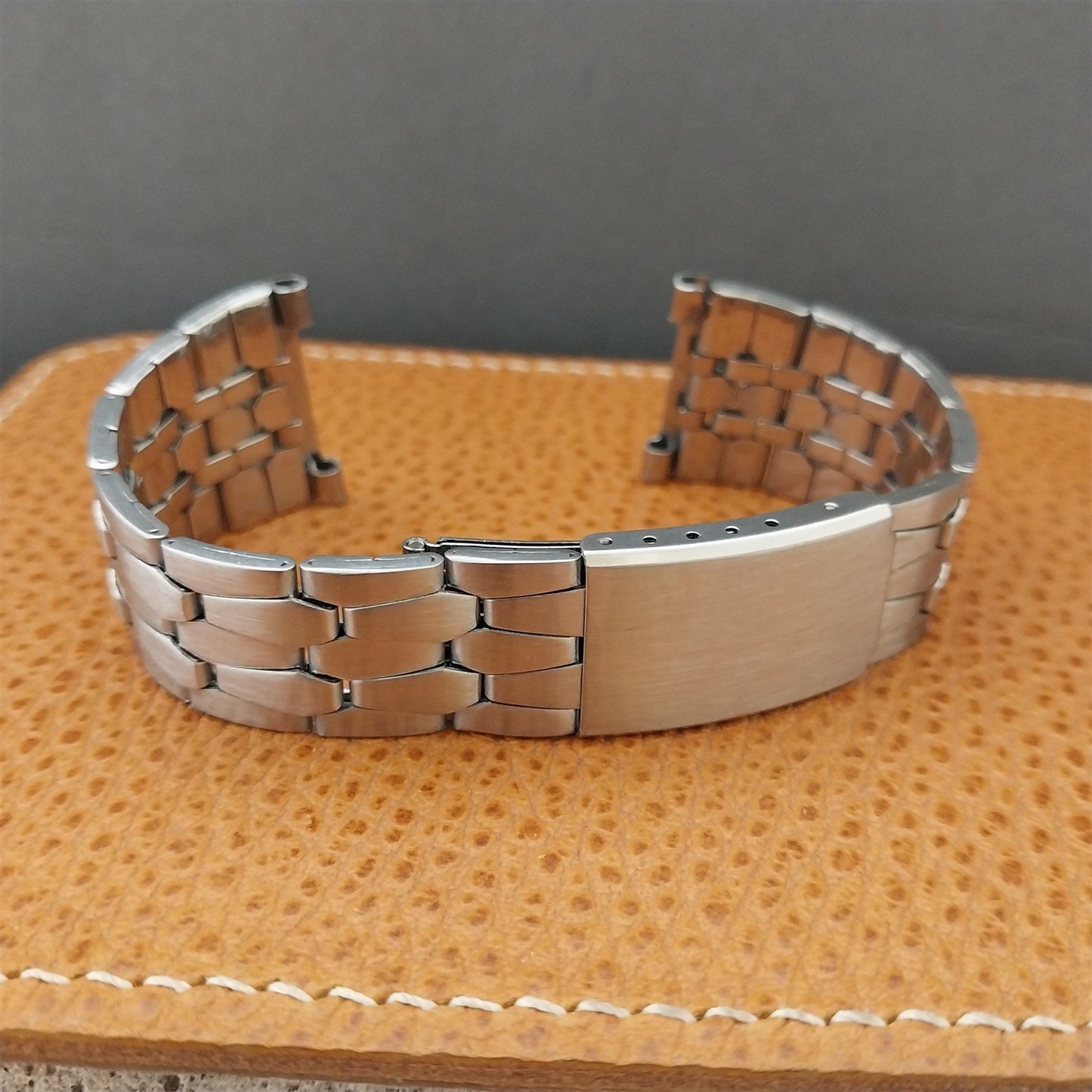 24mm Stainless Steel Coffin Link nos Unused 1970s Vintage Watch Band