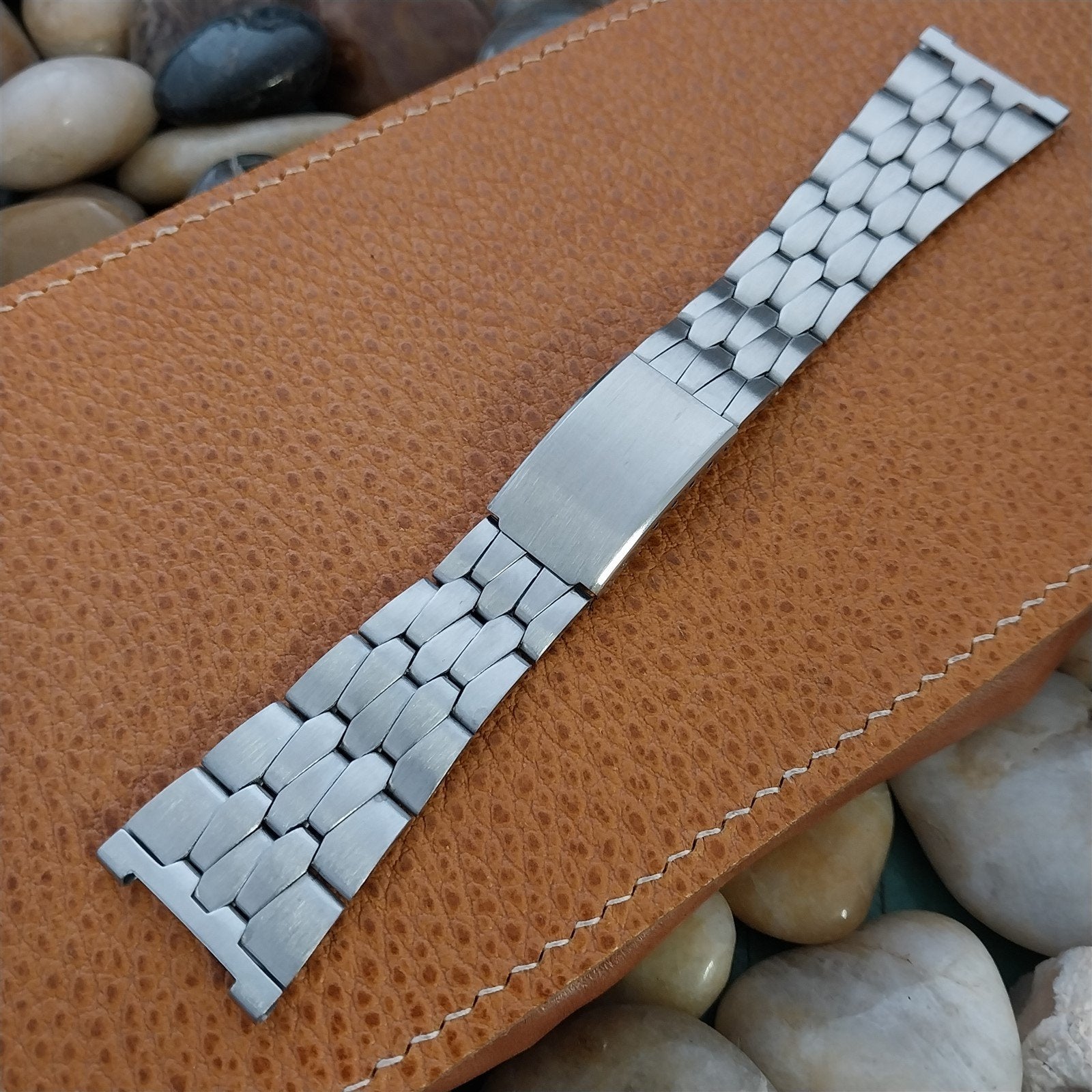 24mm Stainless Steel Coffin Link nos Unused 1970s Vintage Watch Band