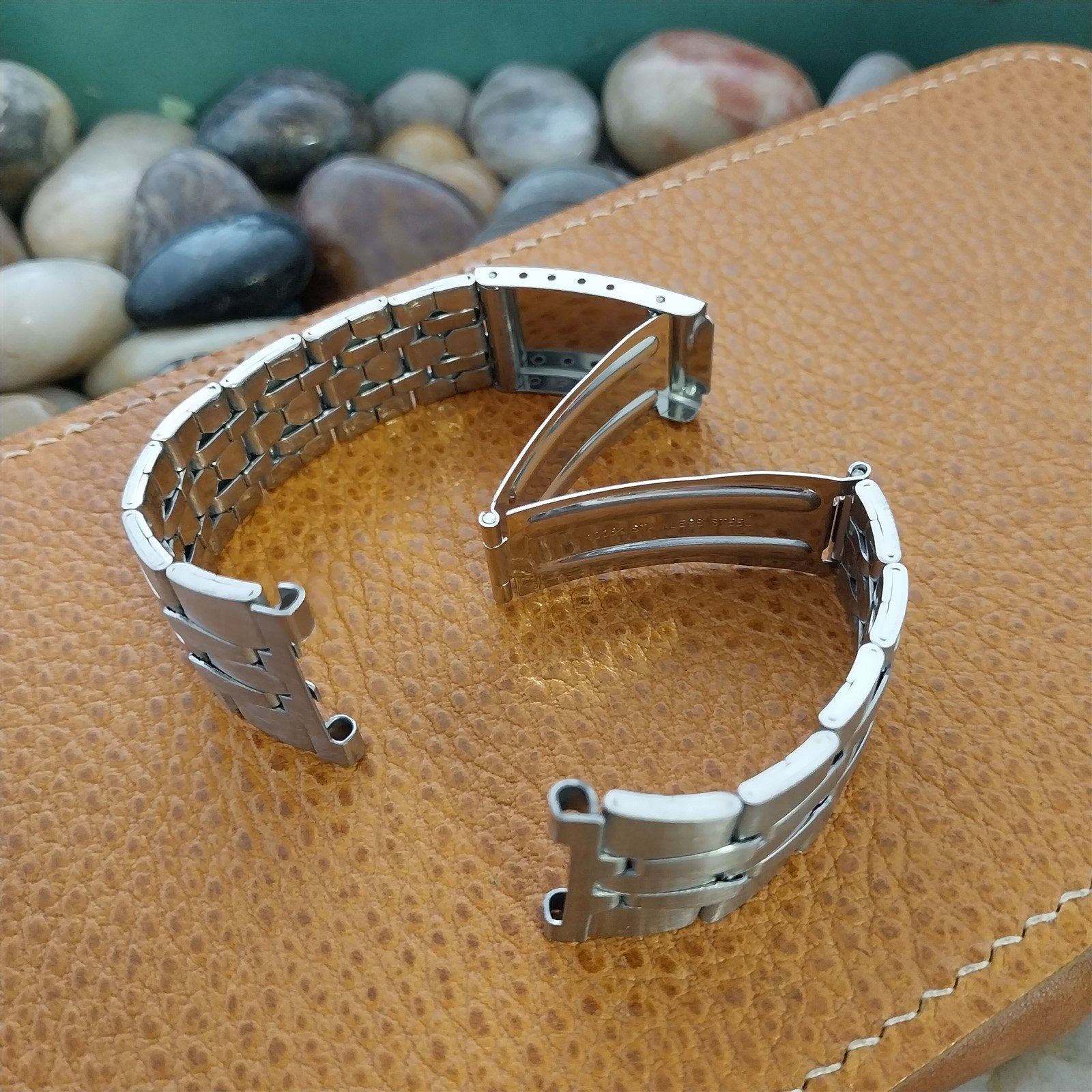 24mm Stainless Steel Coffin Link nos Unused 1970s Vintage Watch Band