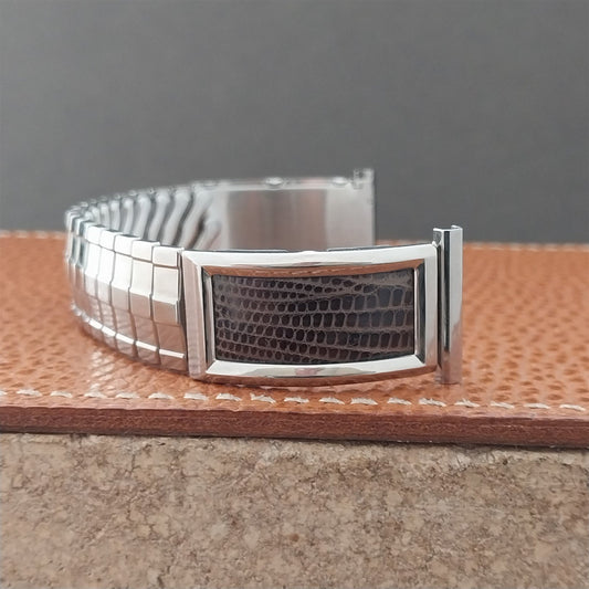 17mm 18mm 19mm Stainless Steel & Lizard Bellavance Vintage Watch Band